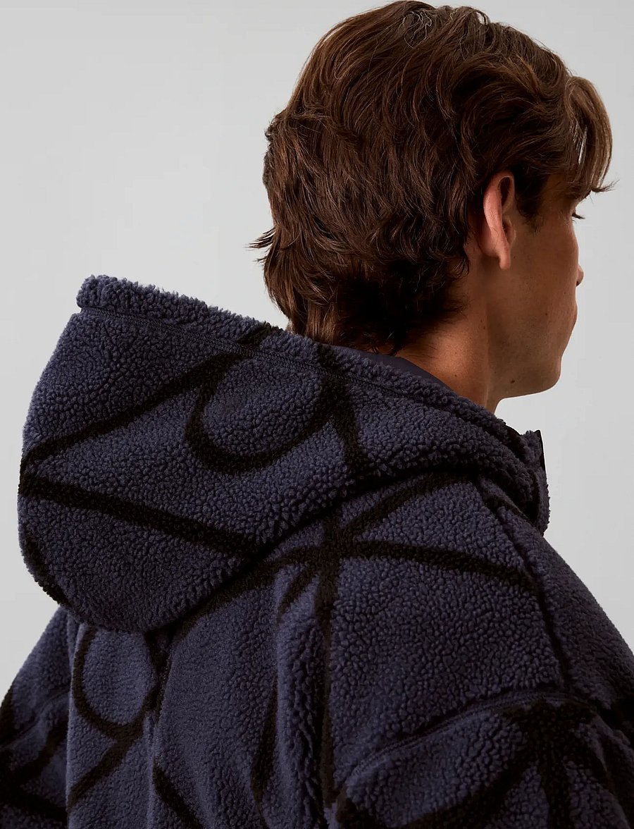 Calvin Klein Jeans - LS EMBLEM SHERPA FUNNEL NECK FZ - fleece-pullover - blue nights - 5