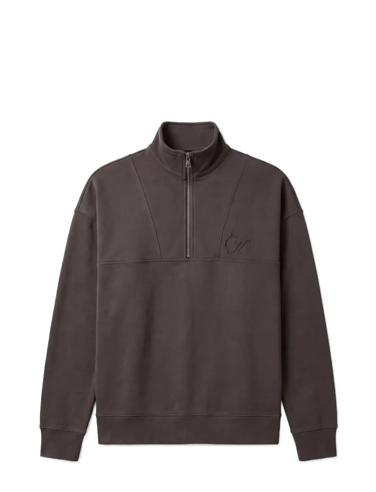 Calvin Klein Jeans - LS PREM TERRY OCT SCRIPT FNL NCK - volcanic ash - 1