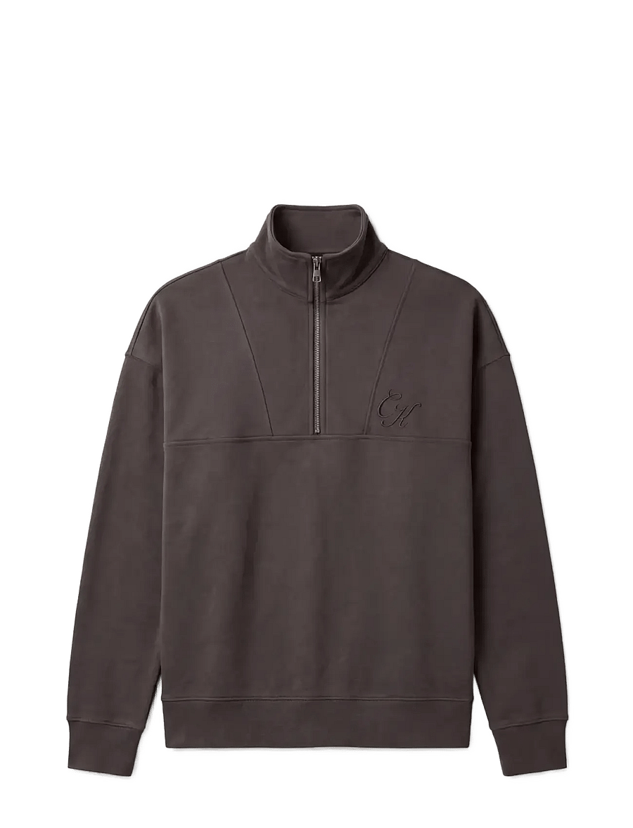 Calvin Klein Jeans - LS PREM TERRY OCT SCRIPT FNL NCK - pirkt pēc stila - volcanic ash - 1