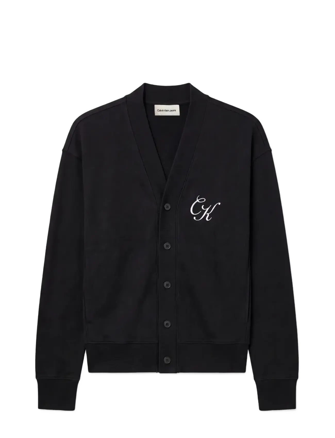 Calvin Klein Jeans - LS PRM TERRY OCT SCRPT CARDIGN S - black - 1