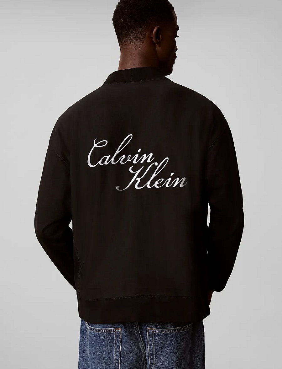 Calvin Klein Jeans - LS PRM TERRY OCT SCRPT CARDIGN S - strickjacken - black - 2