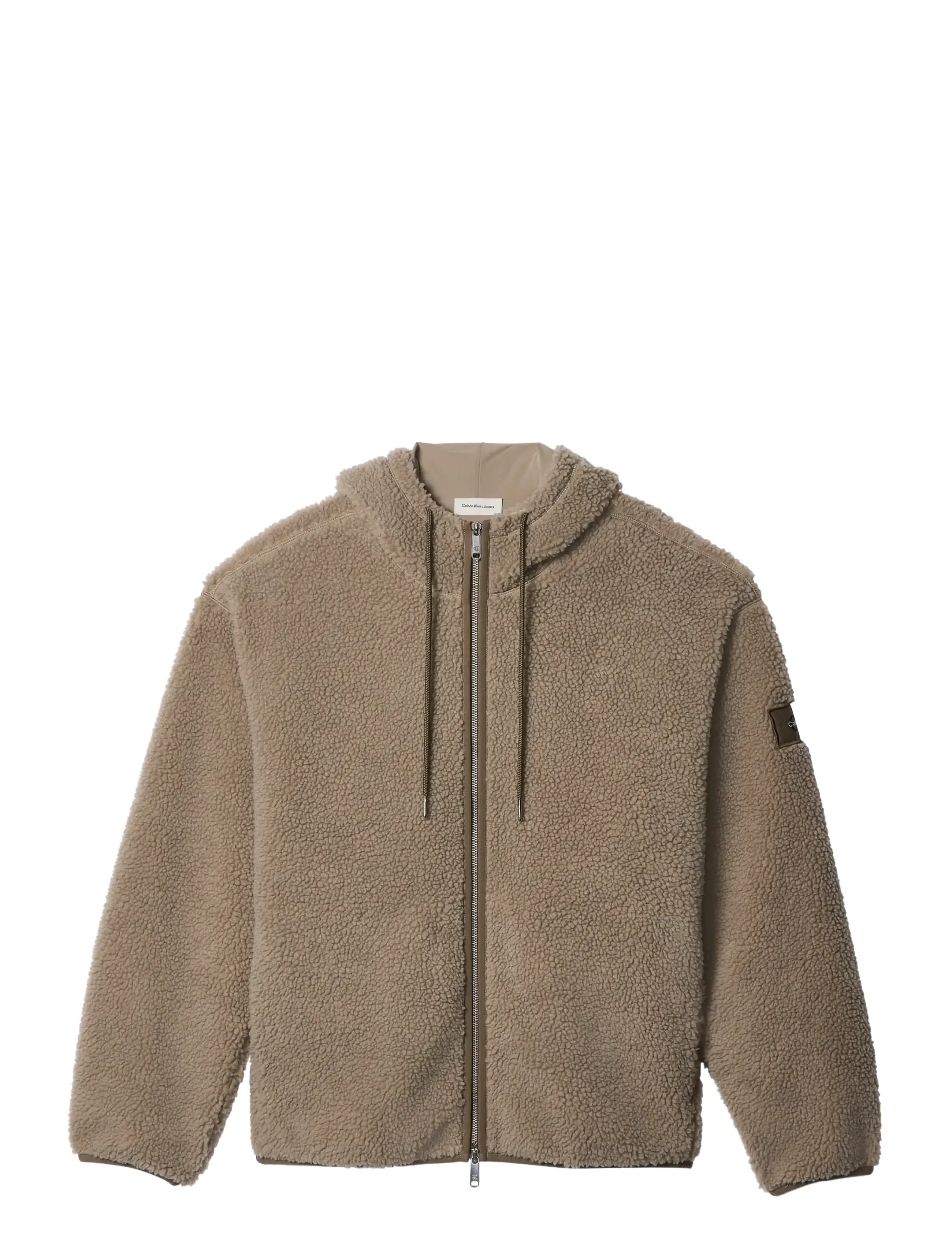 Calvin Klein Jeans - LS SHERPA BADGE FUNNEL NECK FZ H - roasted cashew - 1