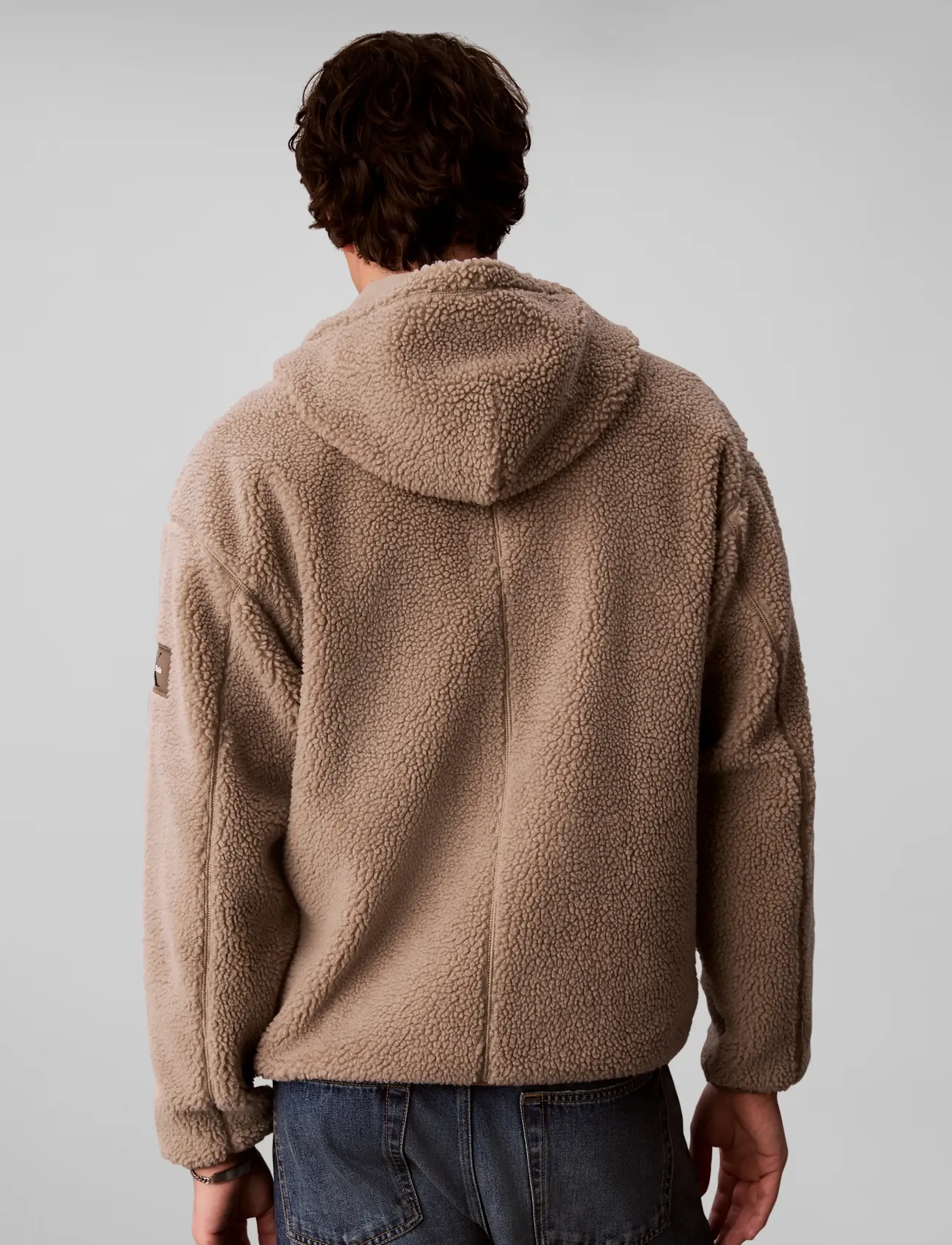 Calvin Klein Jeans - LS SHERPA BADGE FUNNEL NECK FZ H - roasted cashew - 2