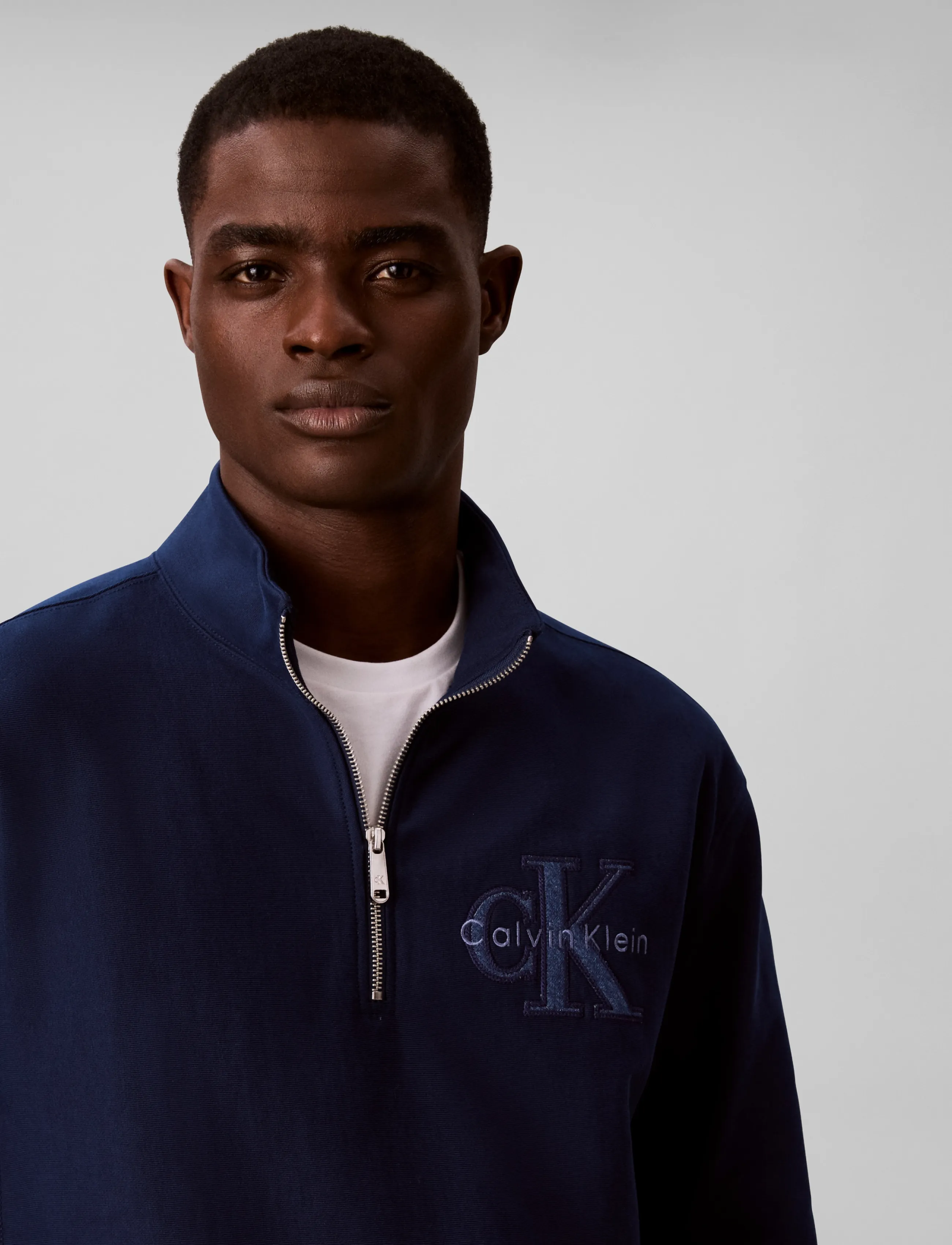 Calvin Klein Jeans - LS PREM TERRY DENIM APPLIQUE QTR - half zip-tröjor - pageant blue - 4