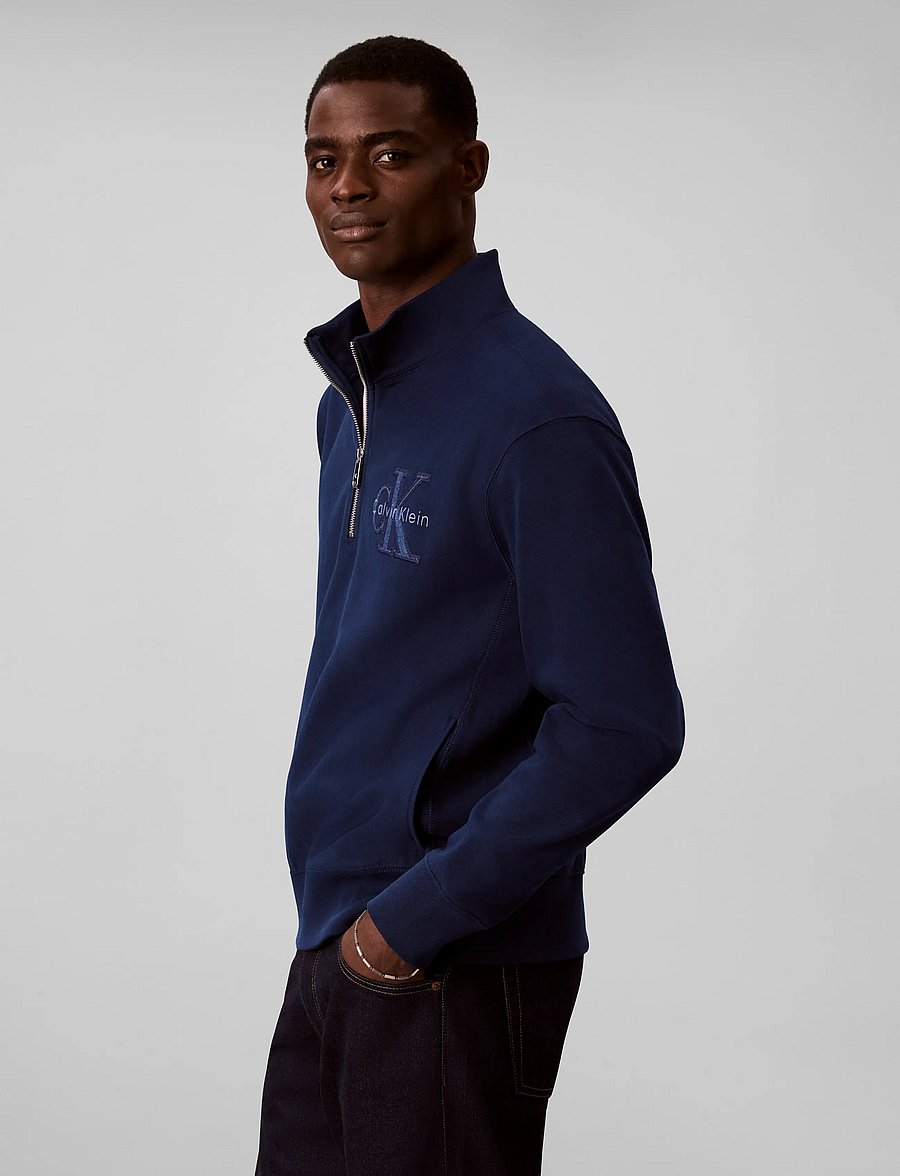 Calvin Klein Jeans - LS PREM TERRY DENIM APPLIQUE QTR - half zip-tröjor - pageant blue - 5
