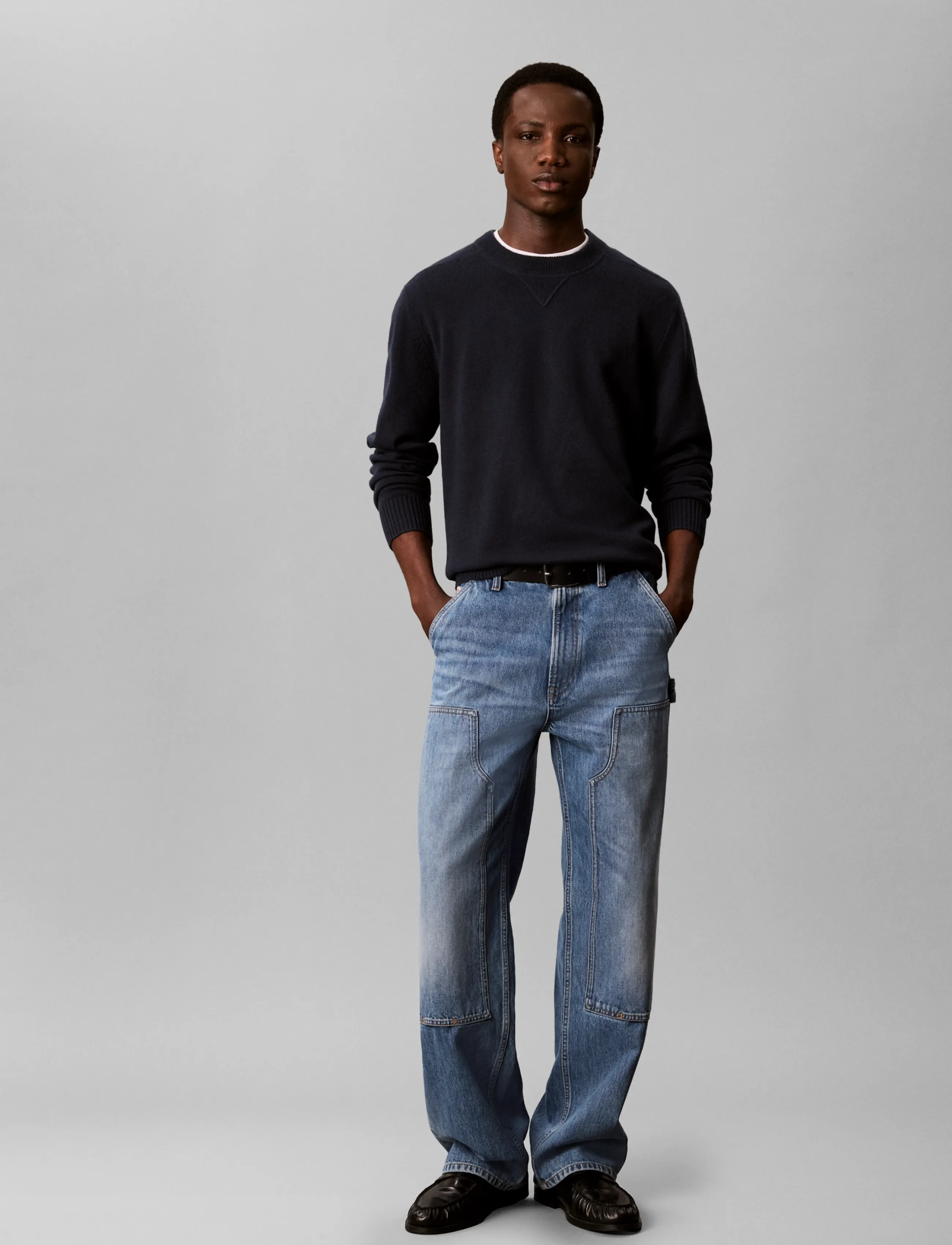 Calvin Klein Jeans LS JEANS MERINO CRWNK 7GG - Shop by style - DARK SAPPHIRE / navy