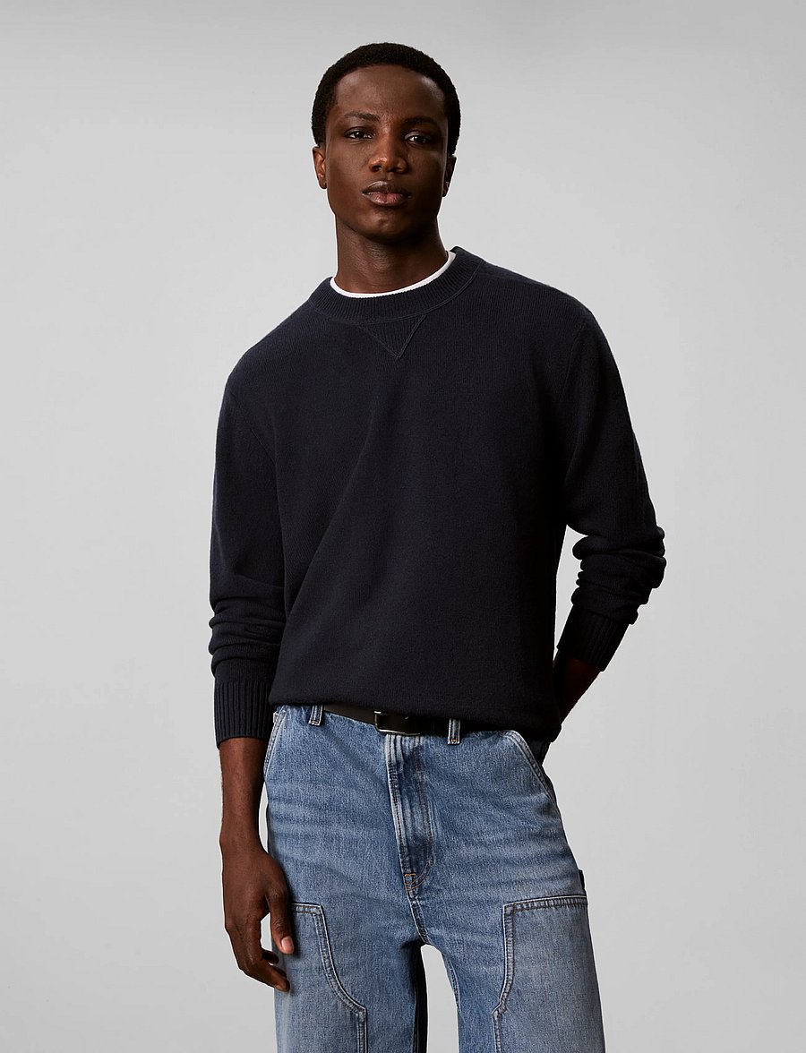 Calvin Klein Jeans - LS JEANS MERINO CRWNK 7GG - round necks - dark sapphire - 3