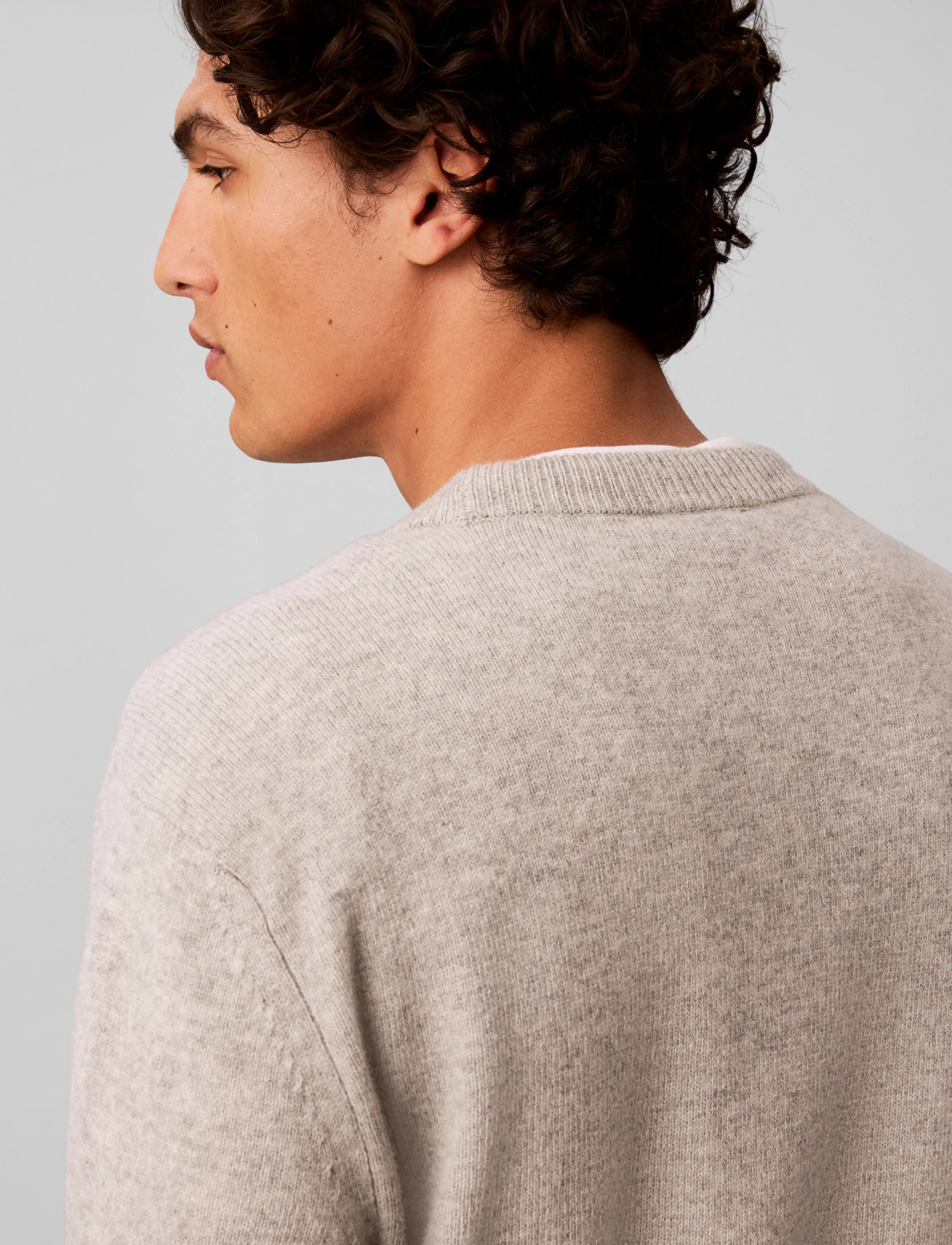 Calvin Klein Jeans - LS JEANS MERINO CRWNK 7GG - round necks - grey heather - 5