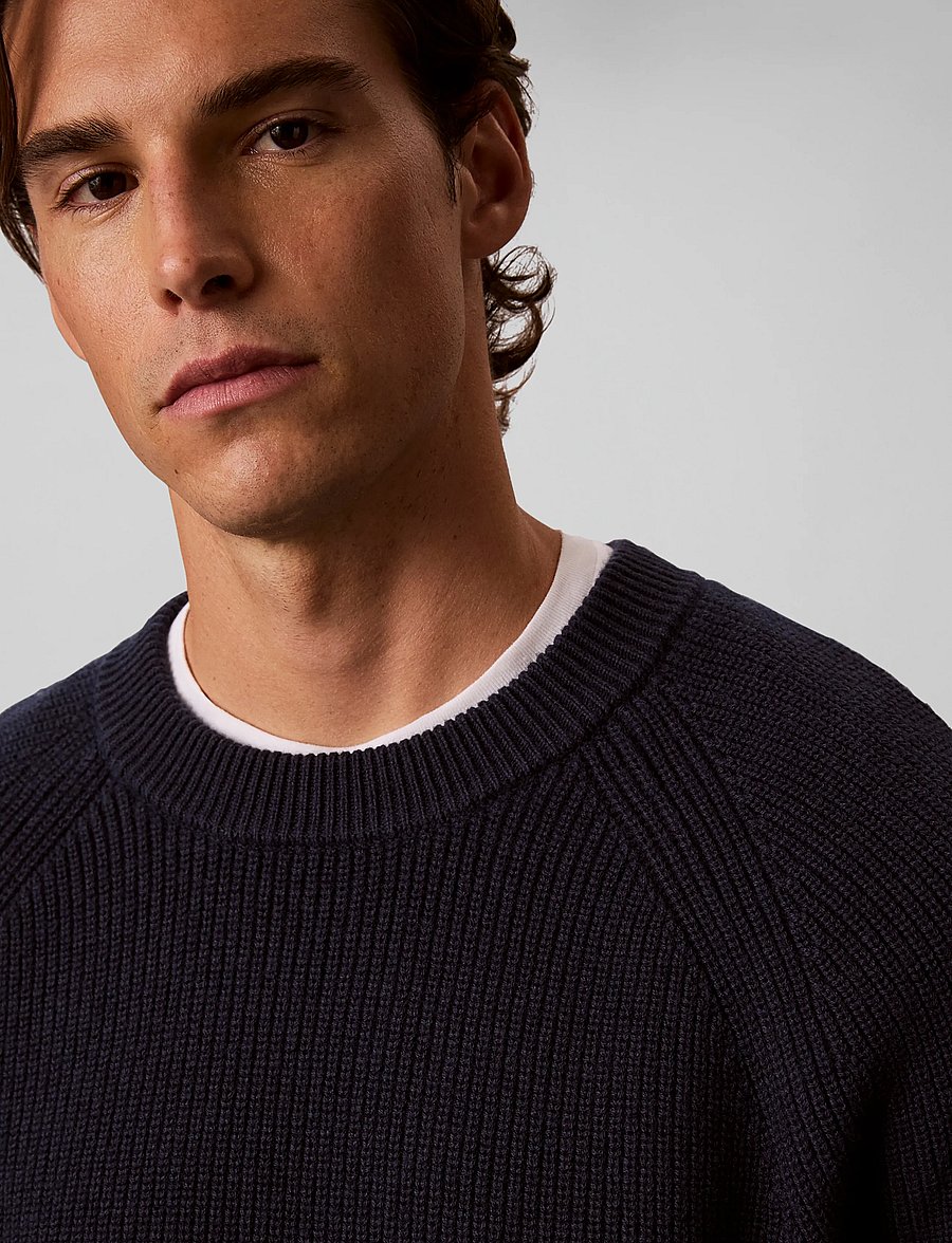 Calvin Klein Jeans - LS WOOL BLEND RAGLAN CREWNK 7GG - dark sapphire - 4