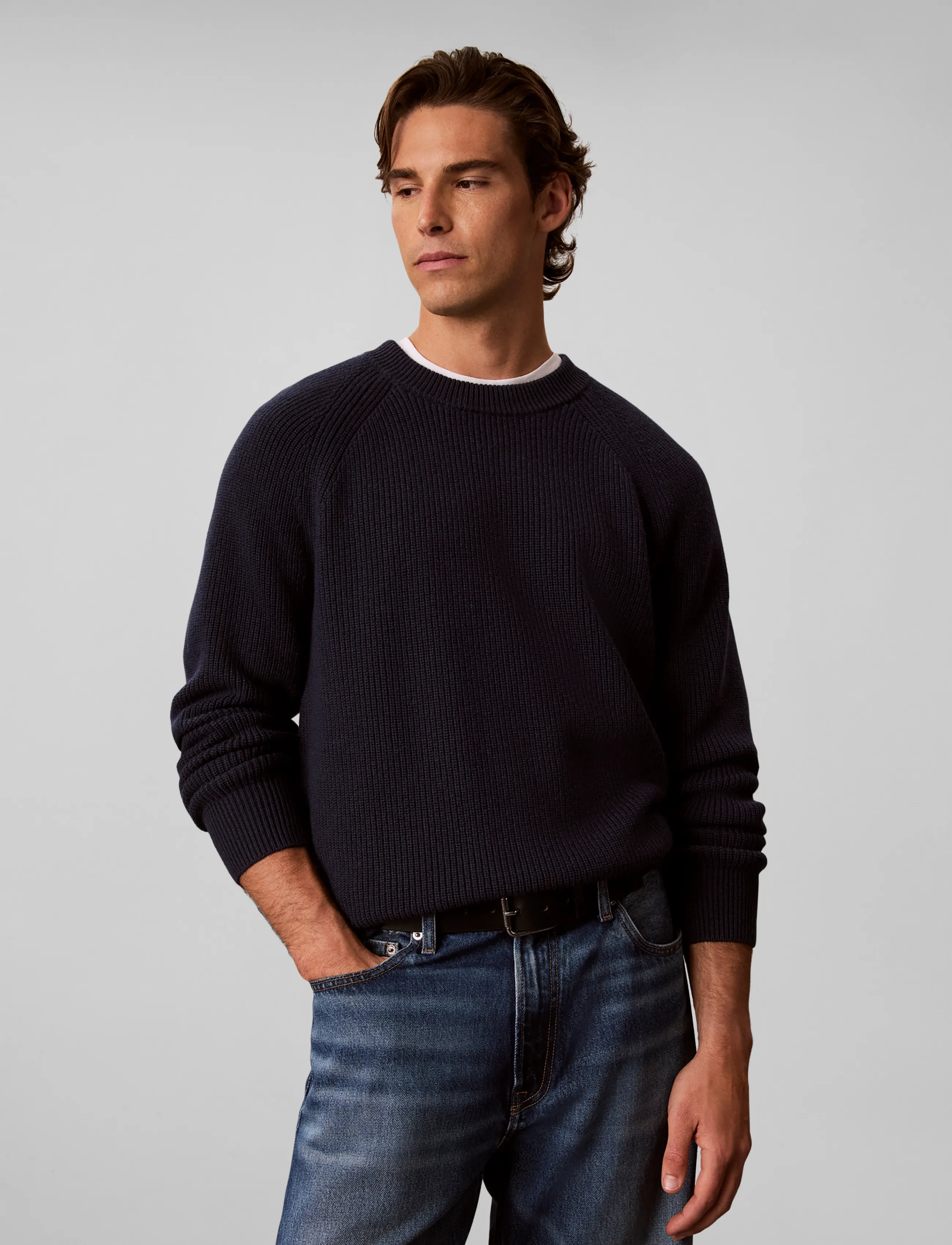 Calvin Klein Jeans - LS WOOL BLEND RAGLAN CREWNK 7GG - dark sapphire - 5