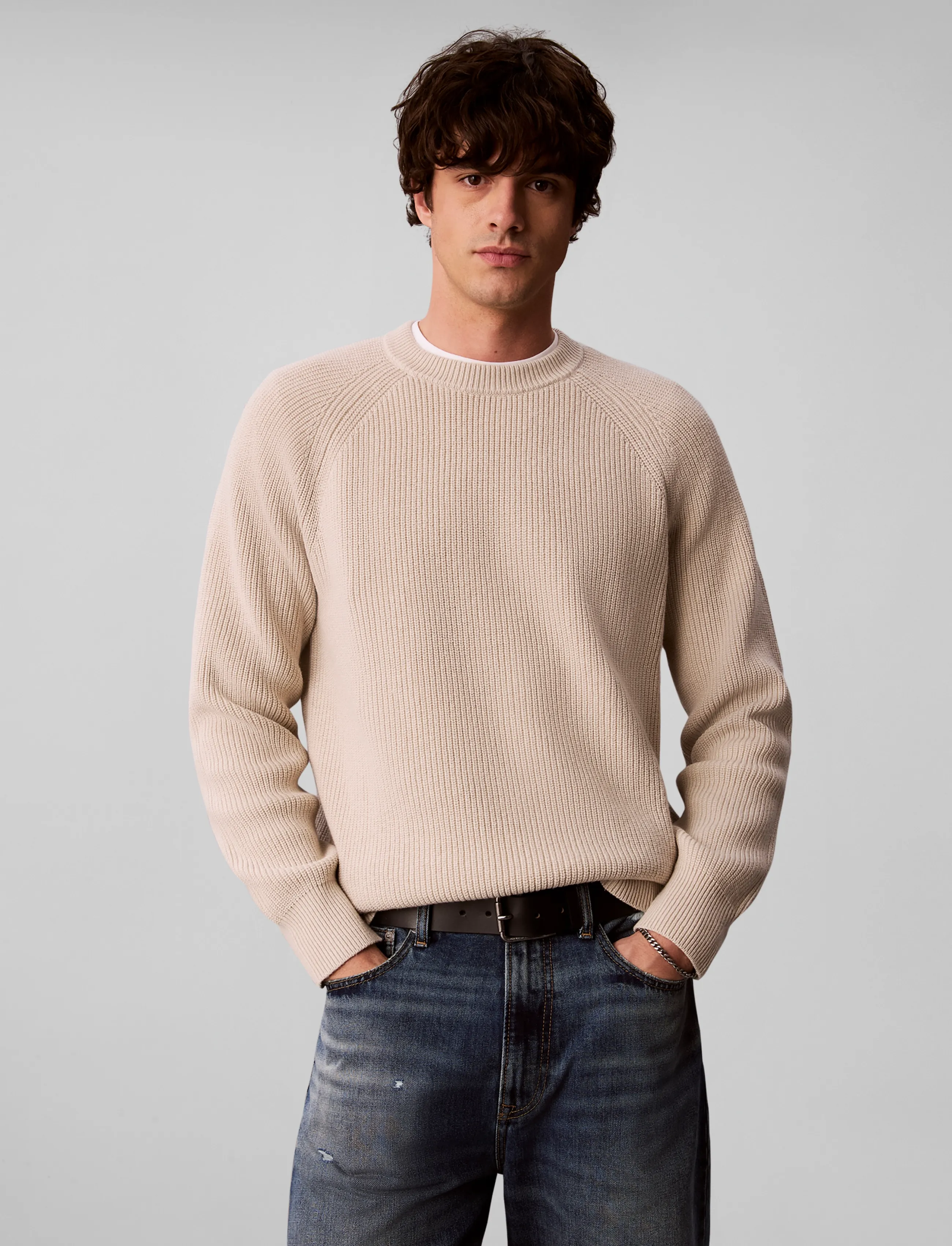 Calvin Klein Jeans - LS WOOL BLEND RAGLAN CREWNK 7GG - rundhals - moonstruck - 0