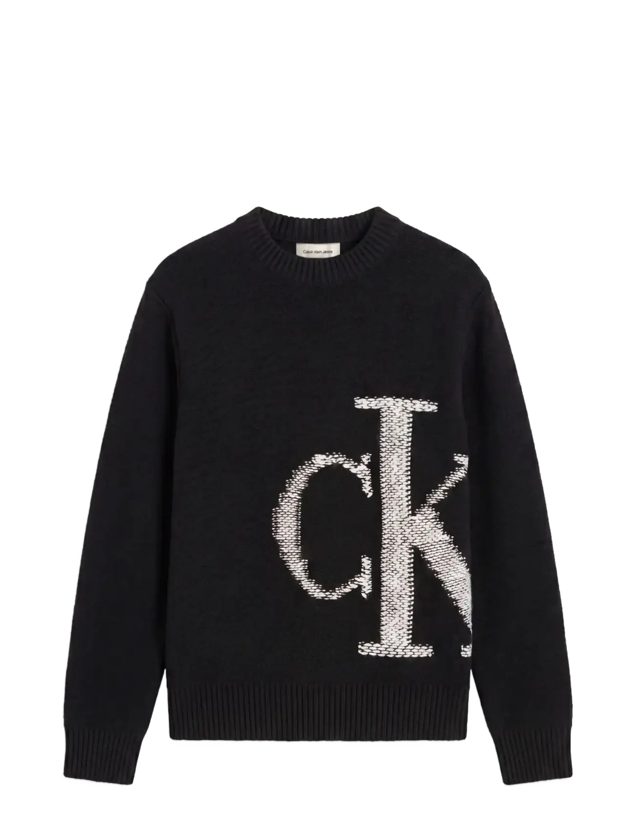 Calvin Klein Jeans - LS LAMBSWOOL BLEND MONOGRAM CREW - rundhals - black - 1