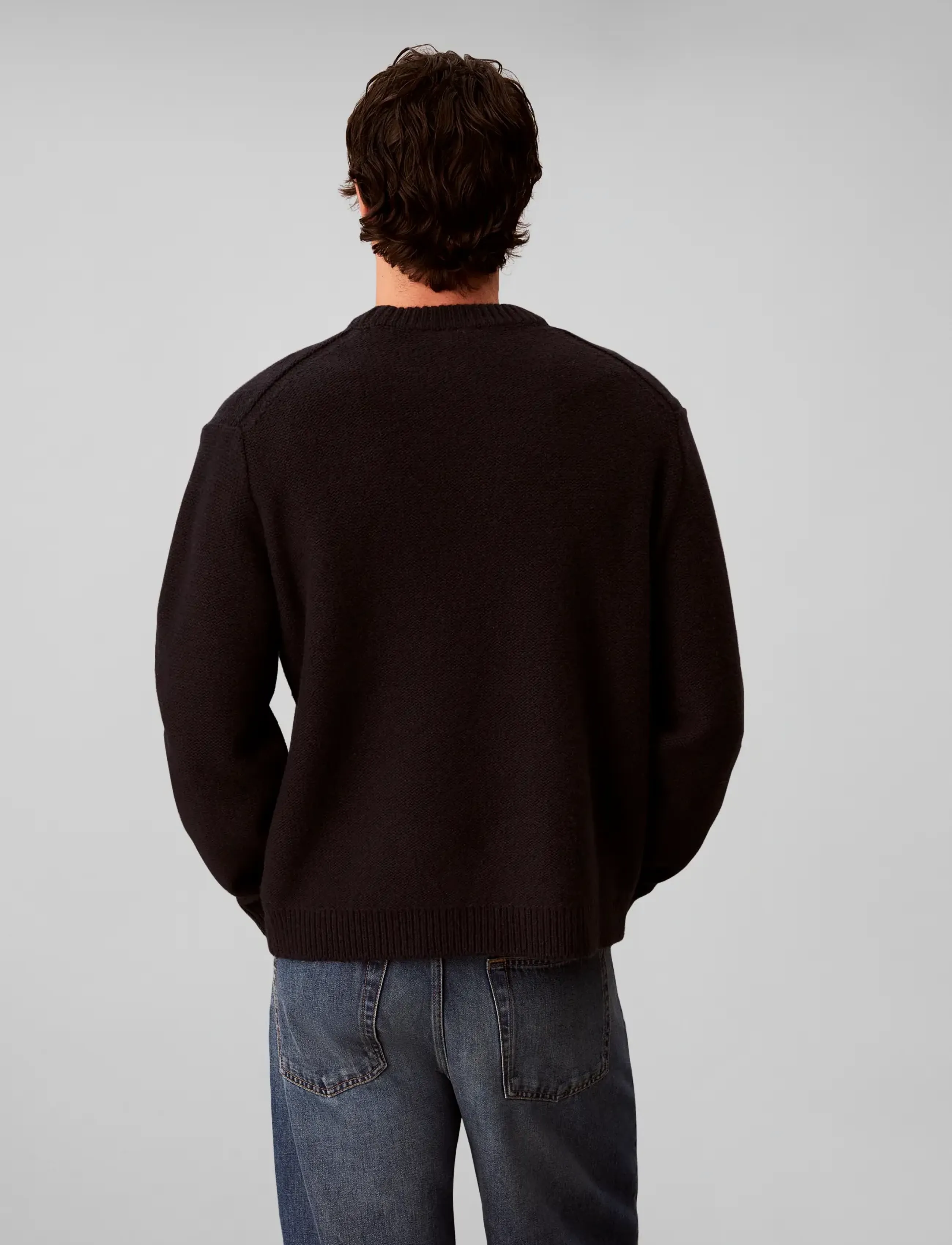 Calvin Klein Jeans - LS LAMBSWOOL BLEND MONOGRAM CREW - rundhals - black - 2
