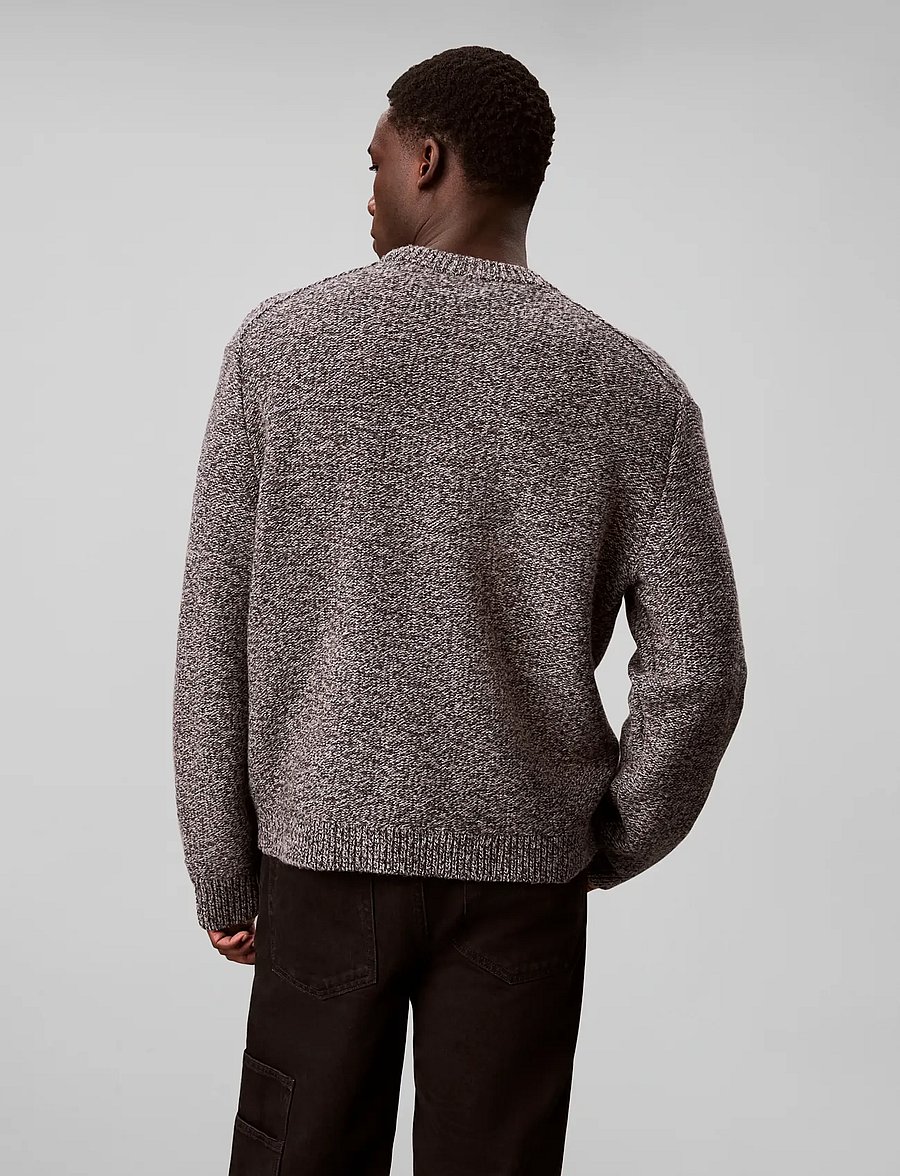 Calvin Klein Jeans - LS LAMBSWOOL BLEND MONOGRAM CREW - Ümara kaelusega - medium grey mouline - 2