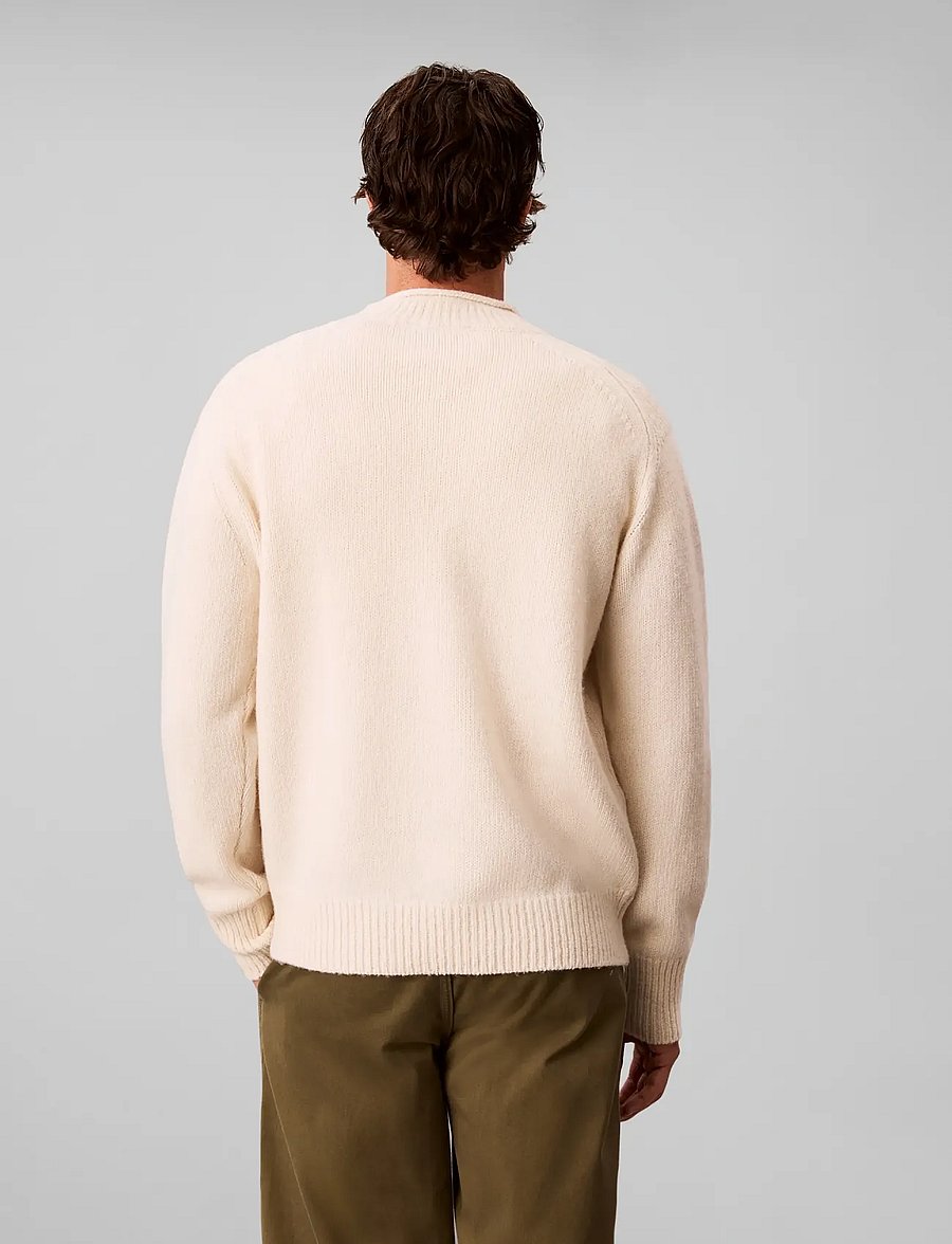 Calvin Klein Jeans - LS LAMBSWOOL BLEND MOCKNECK SWEA - Ümara kaelusega - antique white - 2