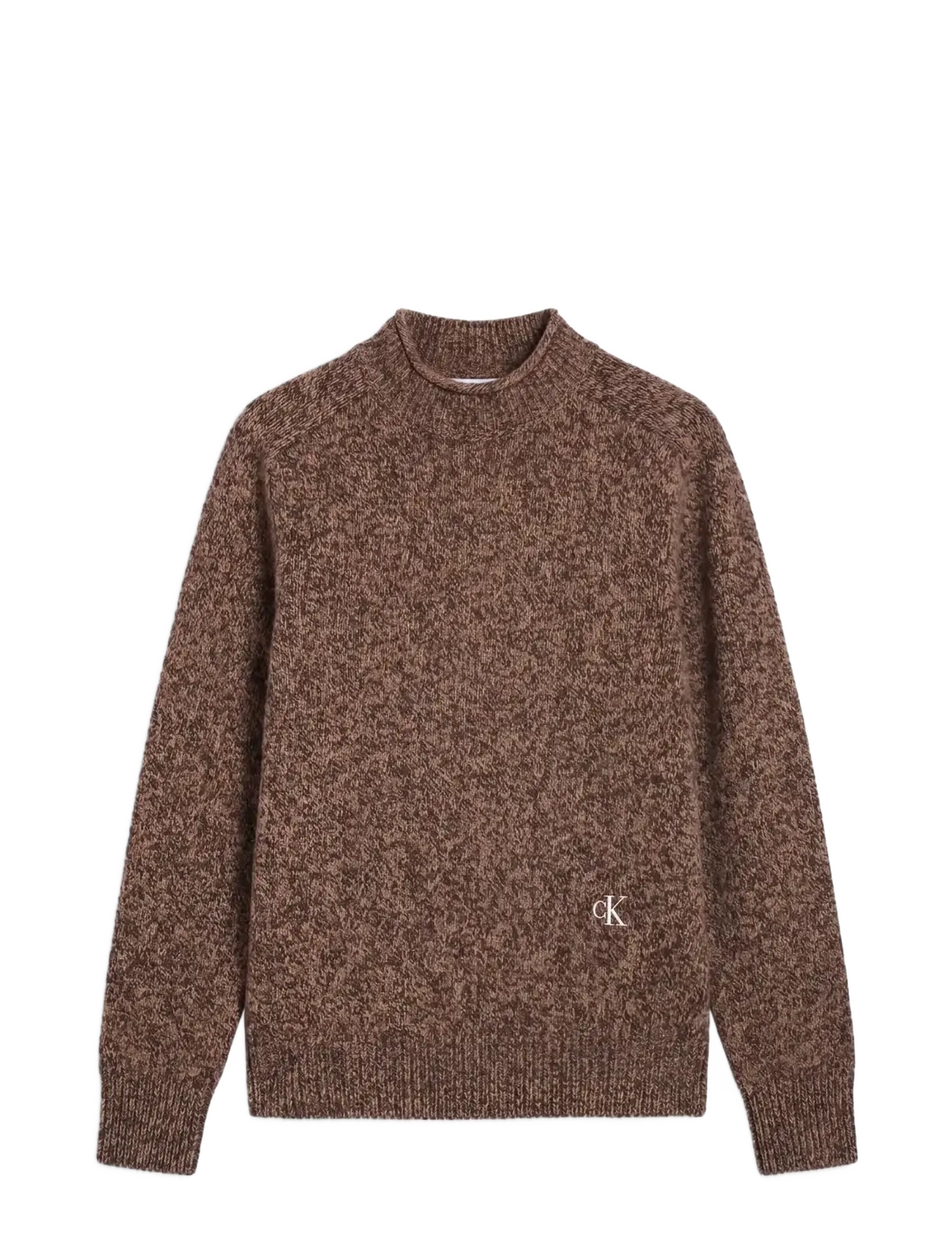 Calvin Klein Jeans - LS LAMBSWOOL BLEND MOCKNECK SWEA - rundhals - dark coffee mouline - 1
