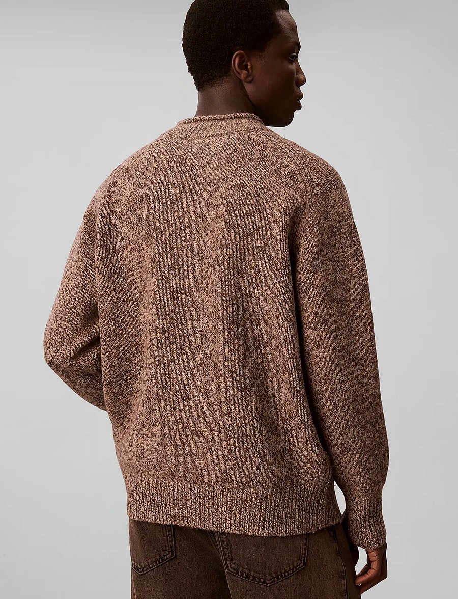 Calvin Klein Jeans - LS LAMBSWOOL BLEND MOCKNECK SWEA - rundhals - dark coffee mouline - 2