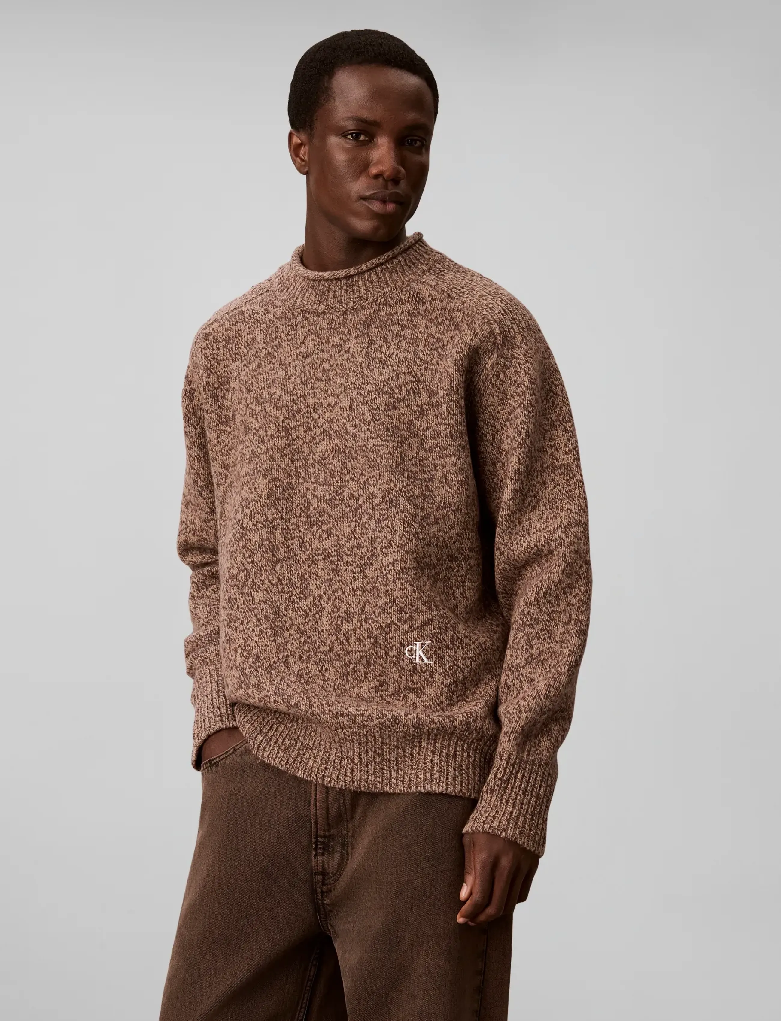 Calvin Klein Jeans Ls Lambswool Blend Mockneck Swea stickade tröjor herr – bild 3
