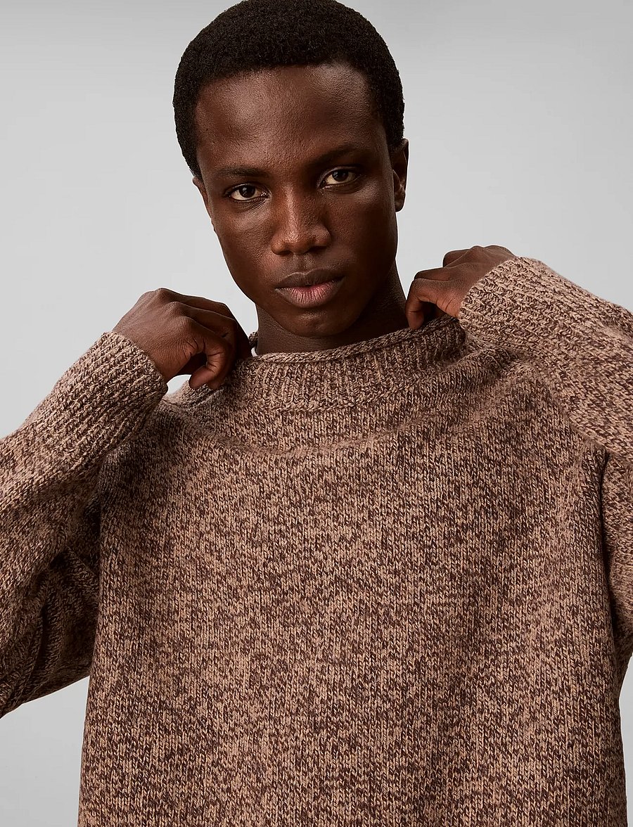 Calvin Klein Jeans - LS LAMBSWOOL BLEND MOCKNECK SWEA - rundhals - dark coffee mouline - 4