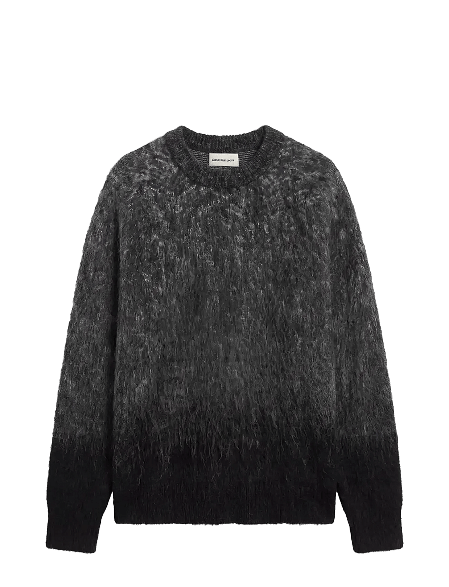 Calvin Klein Jeans - LS BRUSHED ALPACA OMBRE PATTERN - rundhals - gunmetal htr black - 1