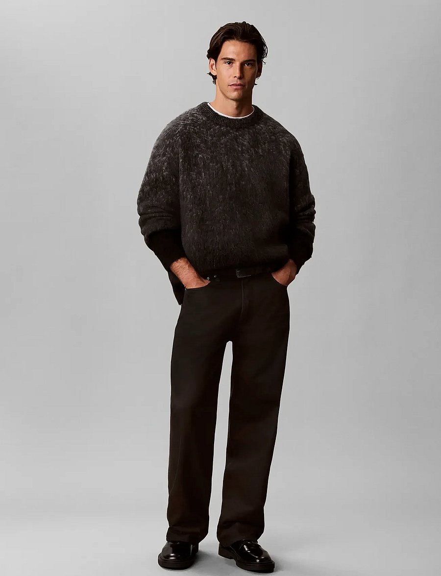 Calvin Klein Jeans - LS BRUSHED ALPACA OMBRE PATTERN - rundhals - gunmetal htr black - 0
