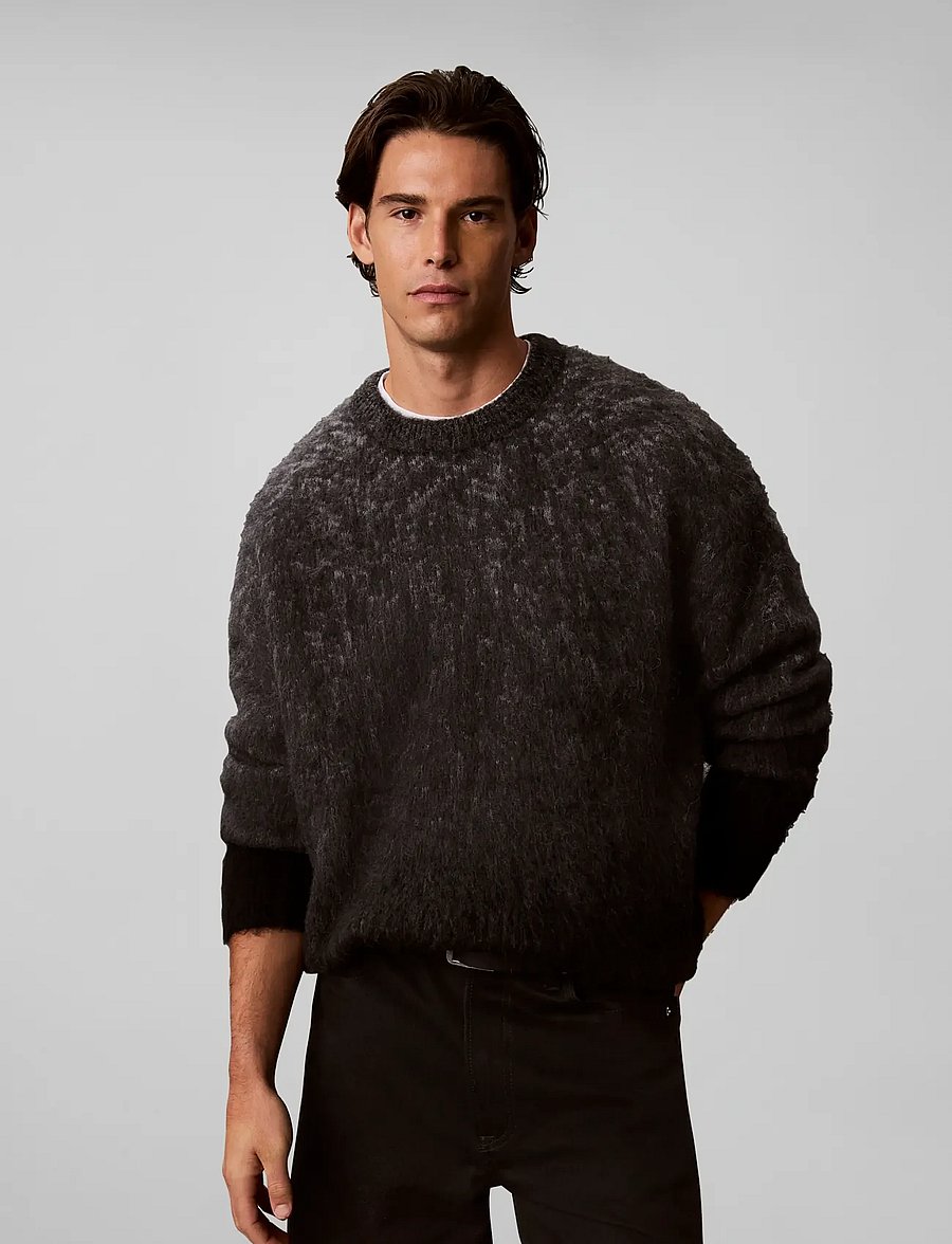 Calvin Klein Jeans - LS BRUSHED ALPACA OMBRE PATTERN - rundhals - gunmetal htr black - 3