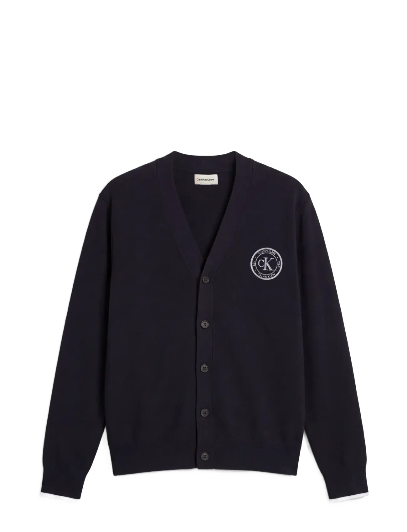 Calvin Klein Jeans LS EZ VARSITY LOGO CARDIGAN 12GG - Strickmode - DARK SAPPHIRE / navy