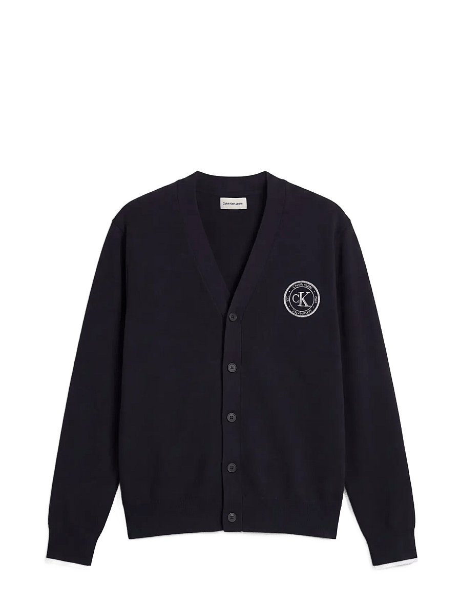 Calvin Klein Jeans - LS EZ VARSITY LOGO CARDIGAN 12GG - strickjacken - dark sapphire - 1