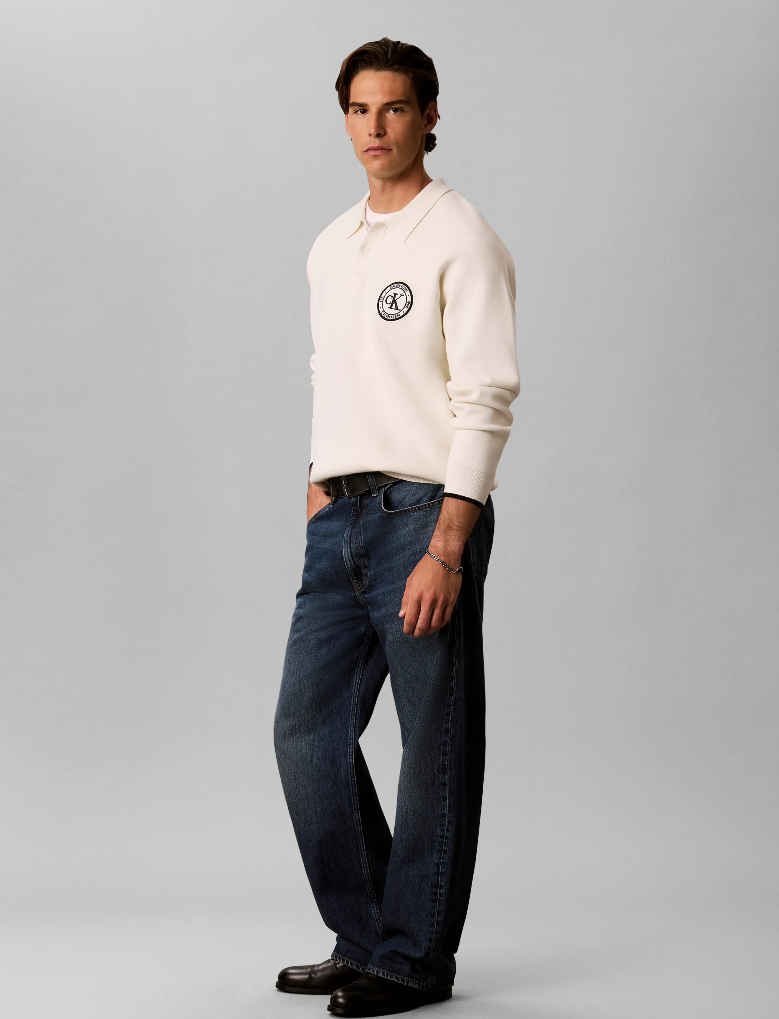 Calvin Klein Jeans Ls Ez Varsity Logo Polo 12Gg pikéer herr – bild 6