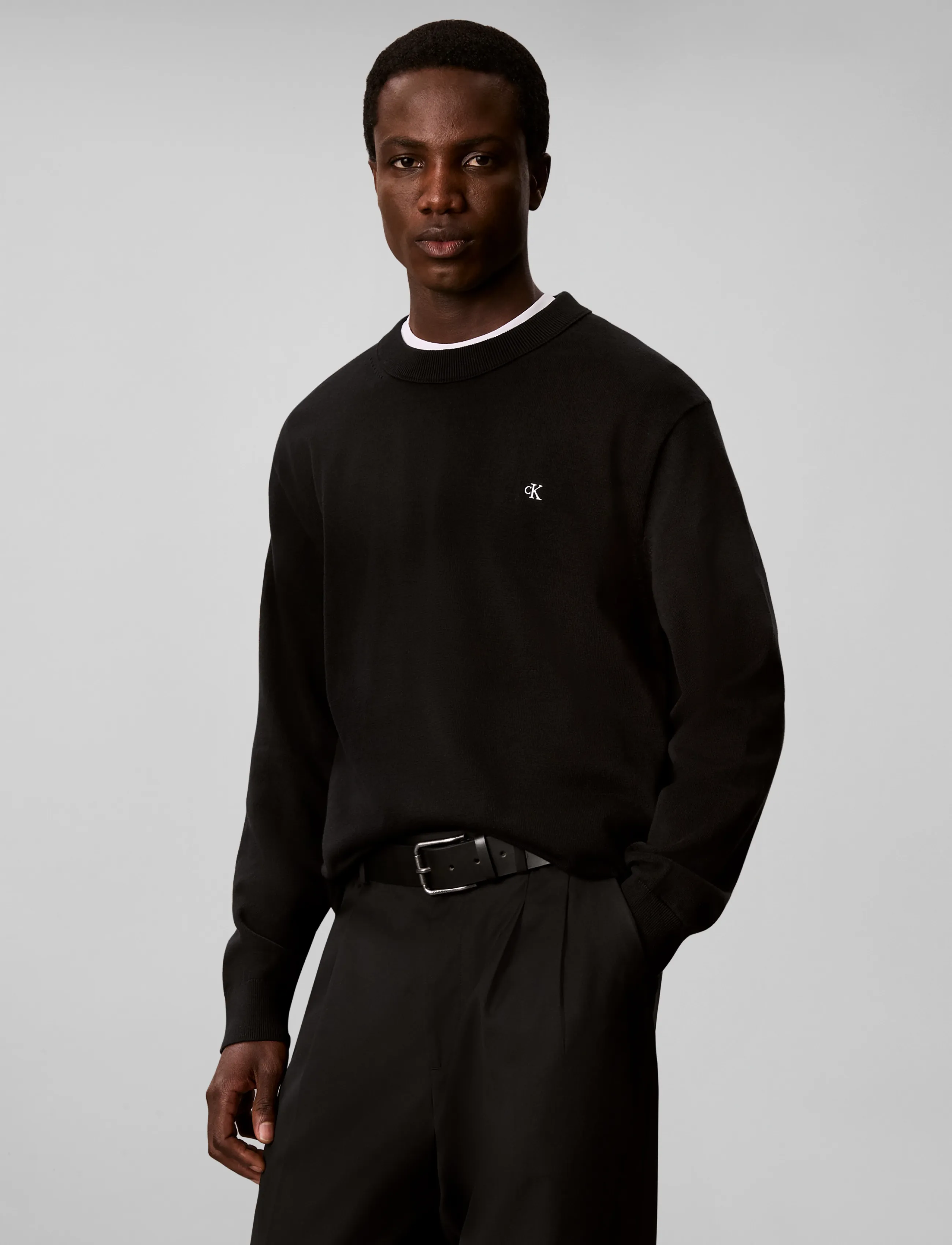 Calvin Klein Jeans - LS EU CLSC CTTN CRWNK SWTR 12GG - rundhalsad - black - 3