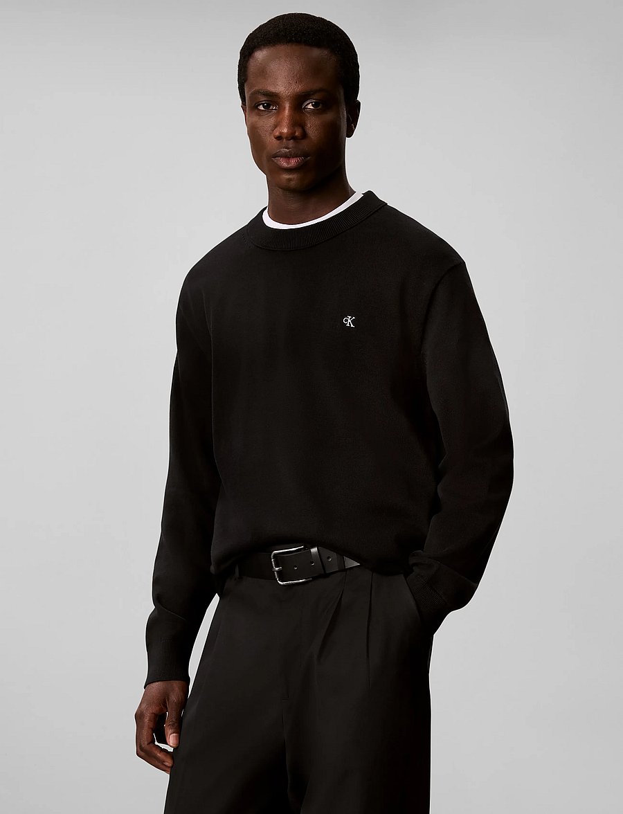 Calvin Klein Jeans - LS EU CLSC CTTN CRWNK SWTR 12GG - rund hals - black - 3