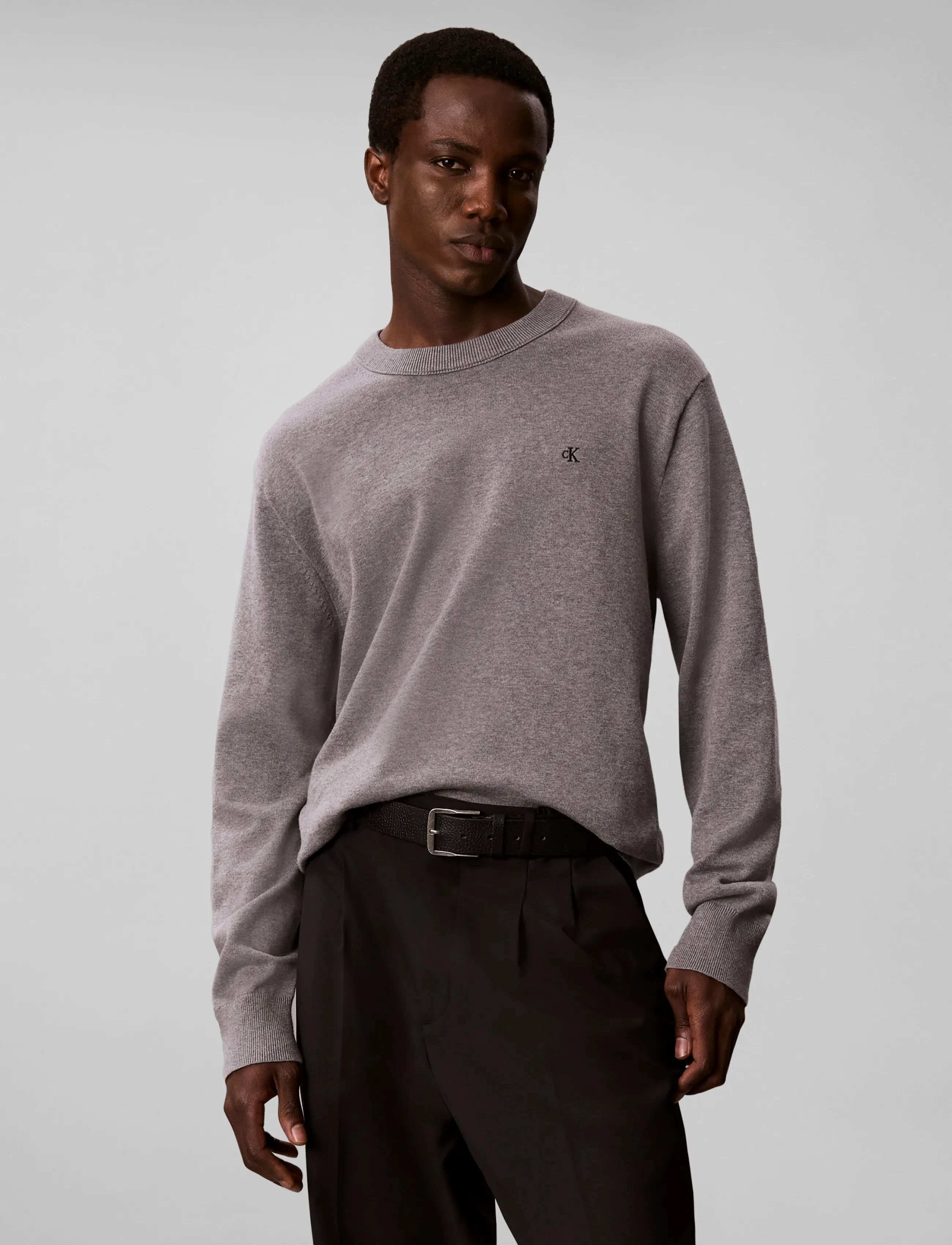 Calvin Klein Jeans - LS EU CLSC CTTN CREWNK SWTR 12GG - rund hals - medium grey htr - 3