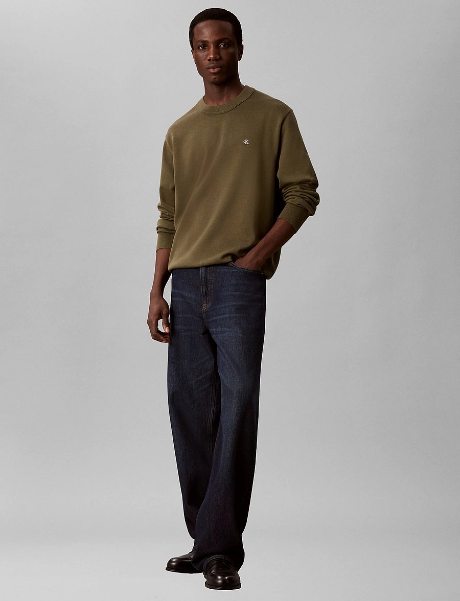 Calvin Klein Jeans - LS EU CLSC CTTN CREWNK SWTR 12GG - rund hals - olive night - 0