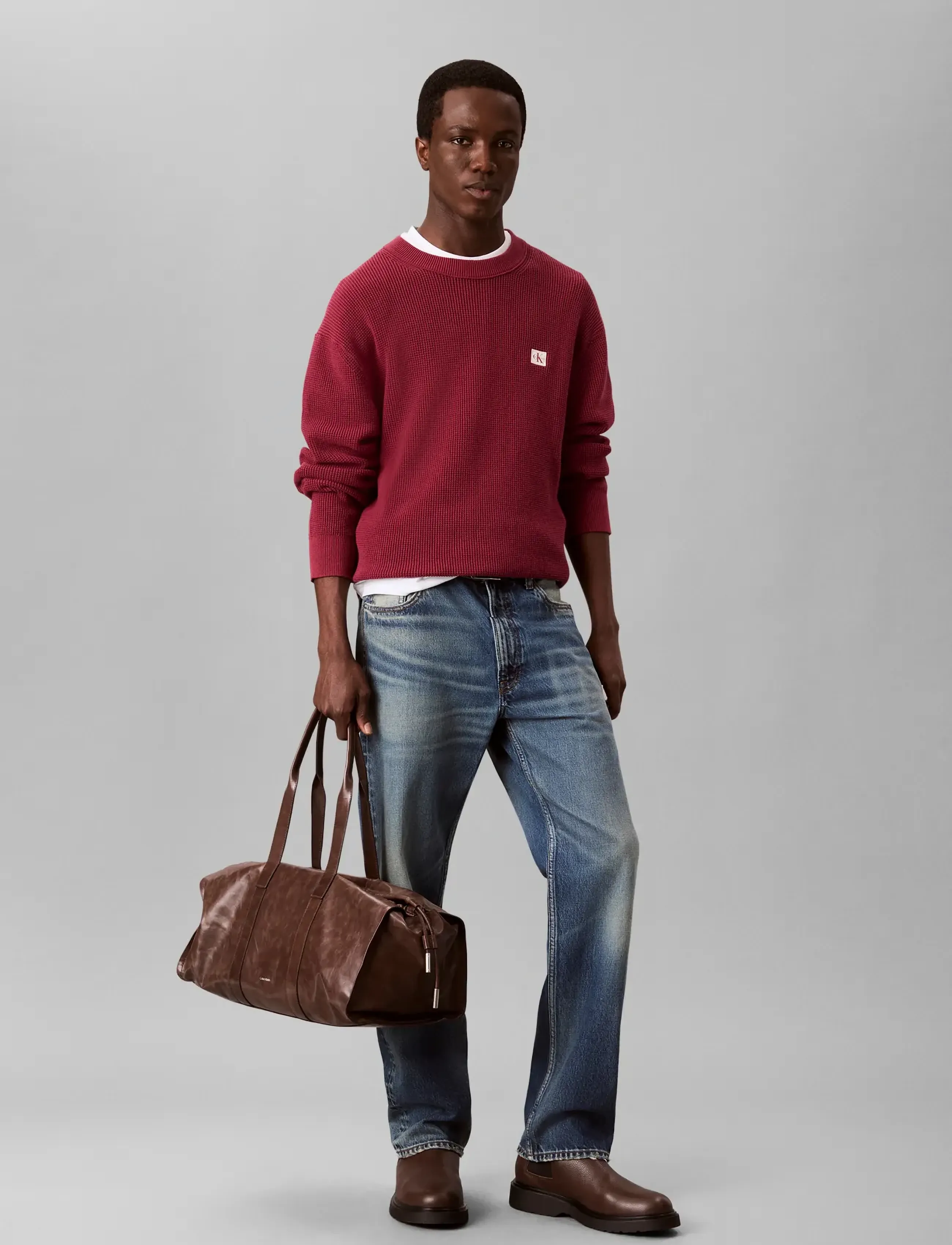 Calvin Klein Jeans - LS CLSC CTTN WFL CRWNK SWTR 9GG - rhododendron - 0