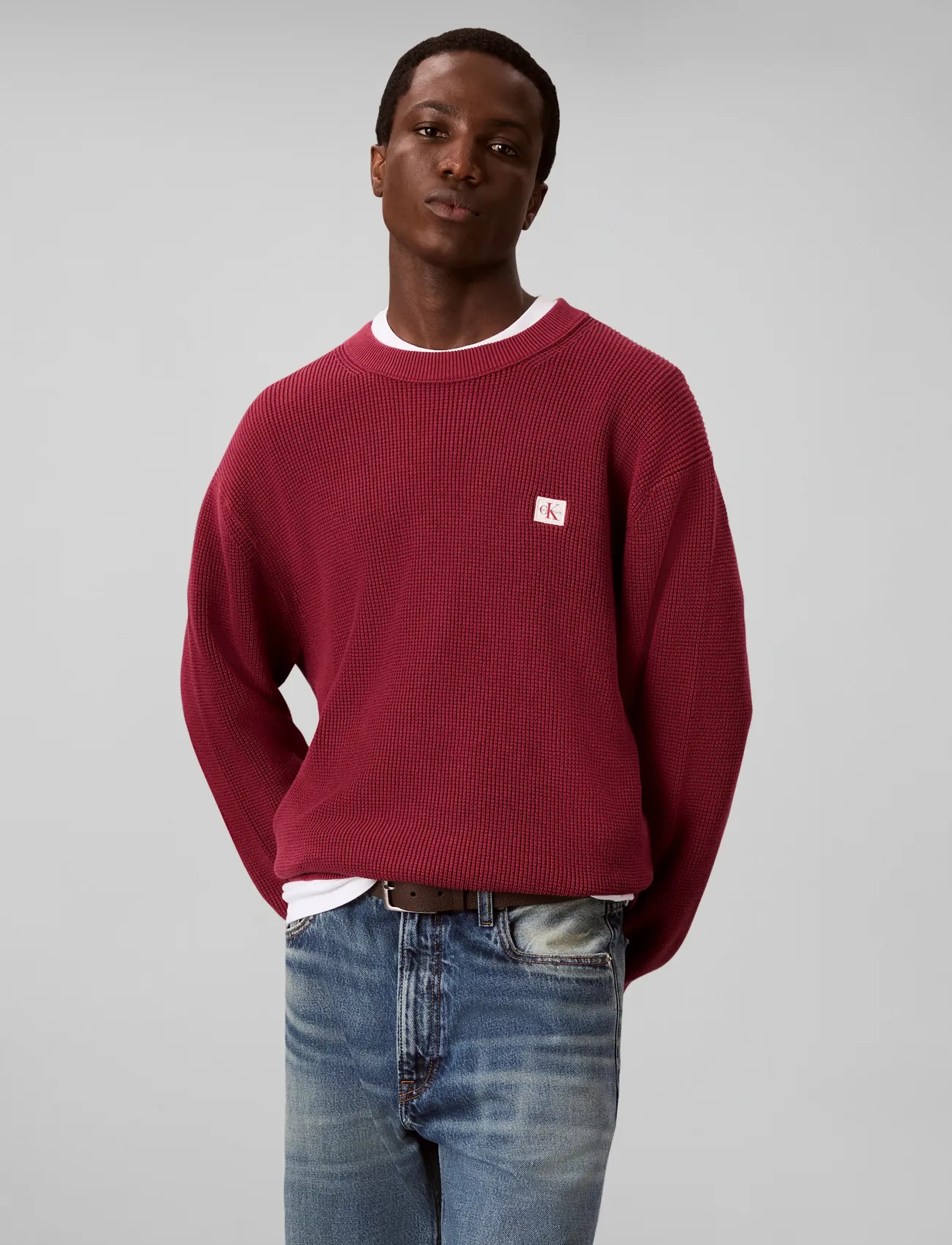 Calvin Klein Jeans - LS CLSC CTTN WFL CRWNK SWTR 9GG - rhododendron - 3