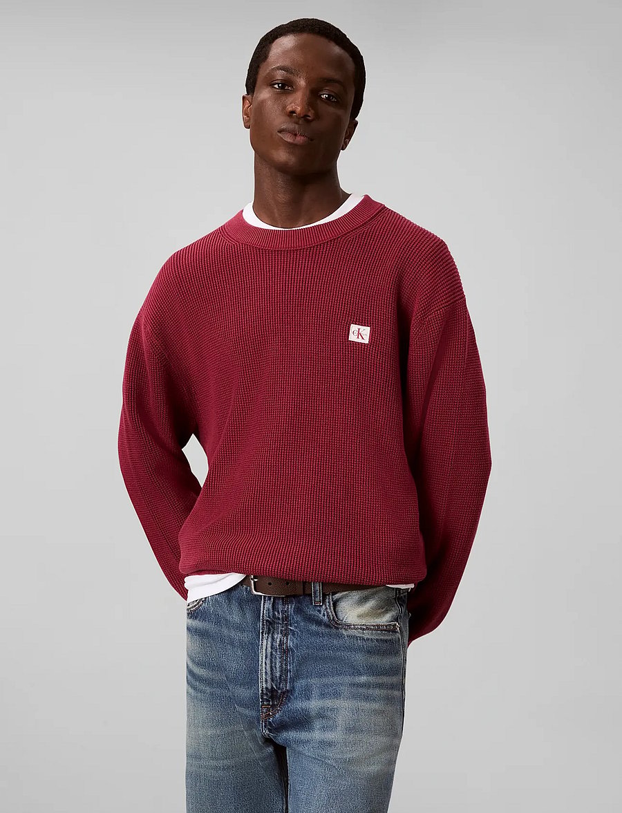 Calvin Klein Jeans - LS CLSC CTTN WFL CRWNK SWTR 9GG - rundhals - rhododendron - 3