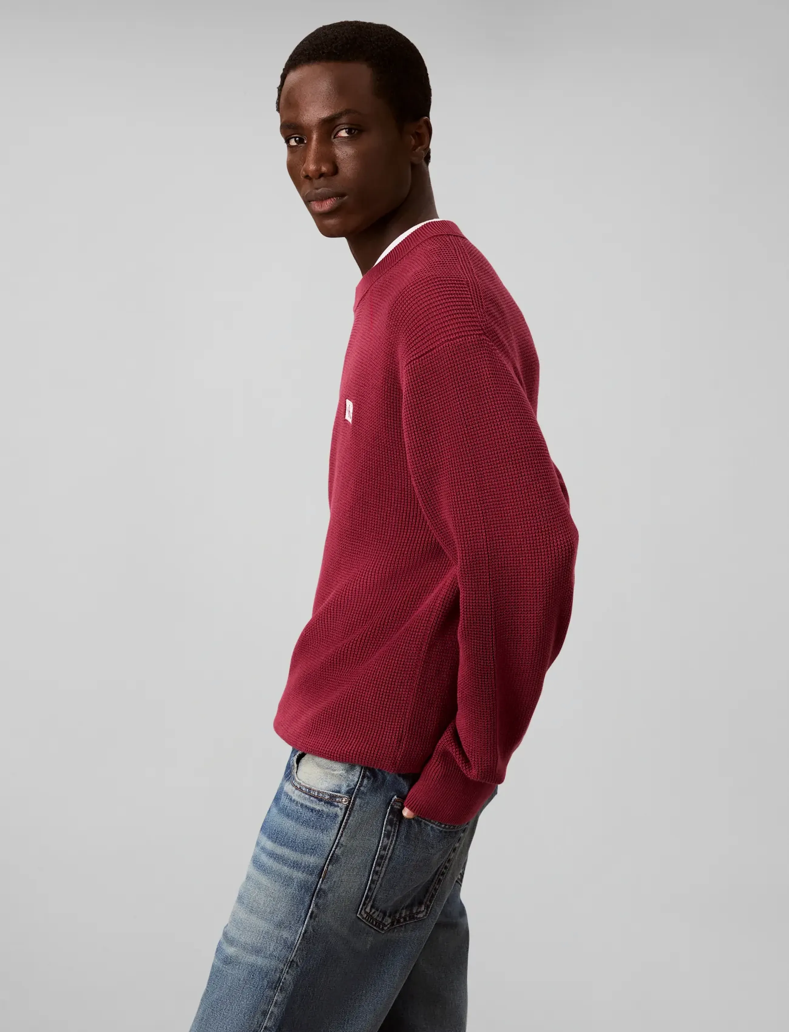 Calvin Klein Jeans - LS CLSC CTTN WFL CRWNK SWTR 9GG - rhododendron - 5