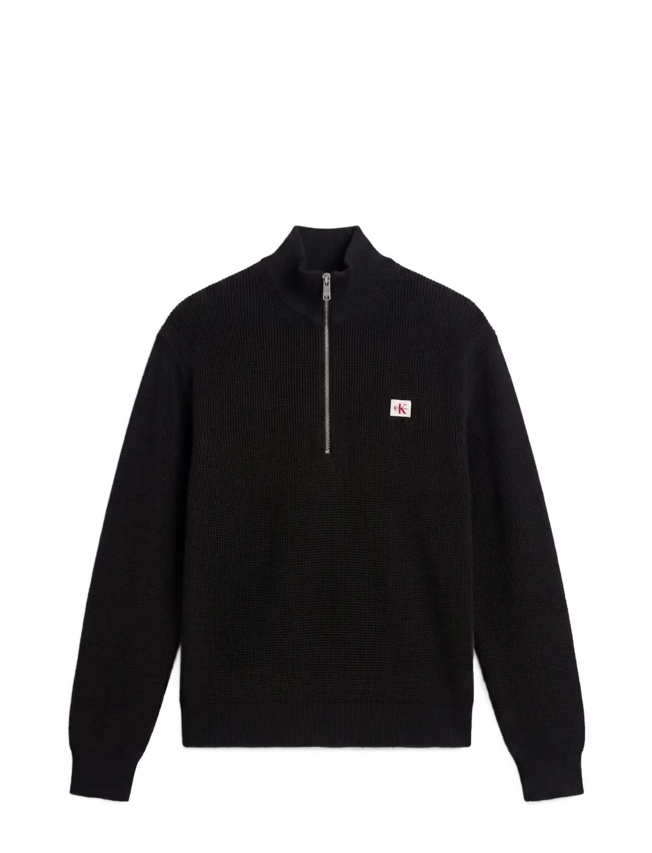Calvin Klein Jeans - LS CLSC CTTN WFLE HZIP SWTR 9GG - half zip-tröjor - black - 1