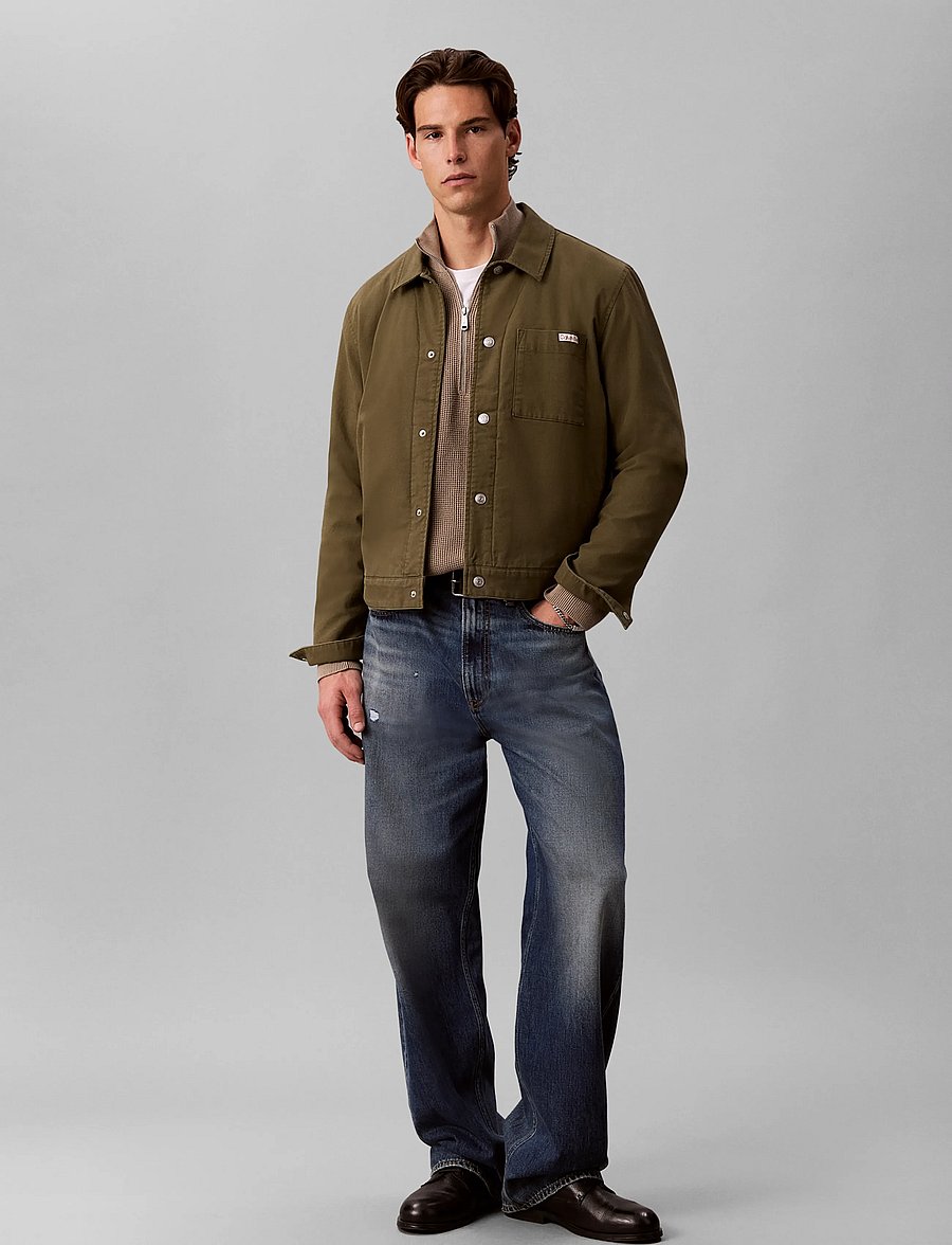 Calvin Klein Jeans - LS CLSC CTTN WFLE HZIP SWTR 9GG - pullover mit halbem reißverschluss - roasted cashew - 0