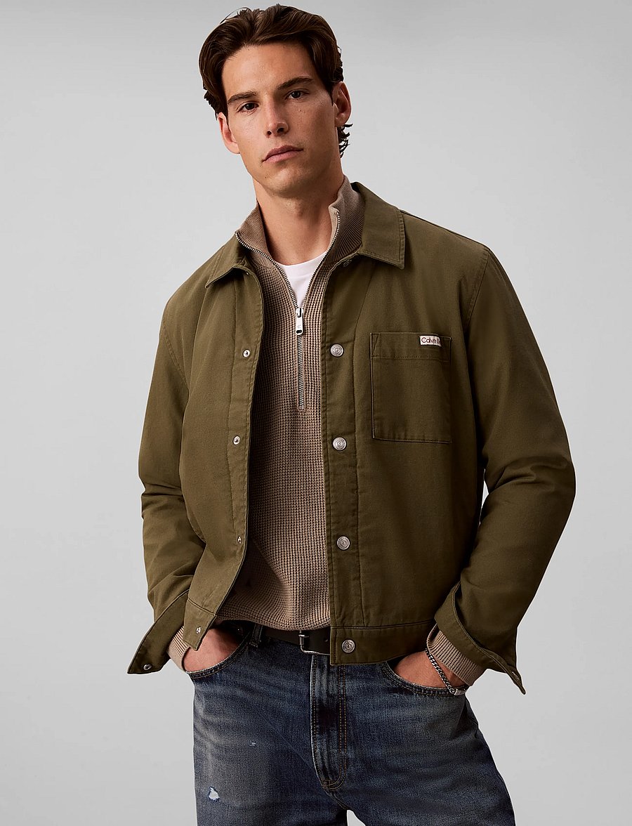 Calvin Klein Jeans - LS CLSC CTTN WFLE HZIP SWTR 9GG - pullover mit halbem reißverschluss - roasted cashew - 3