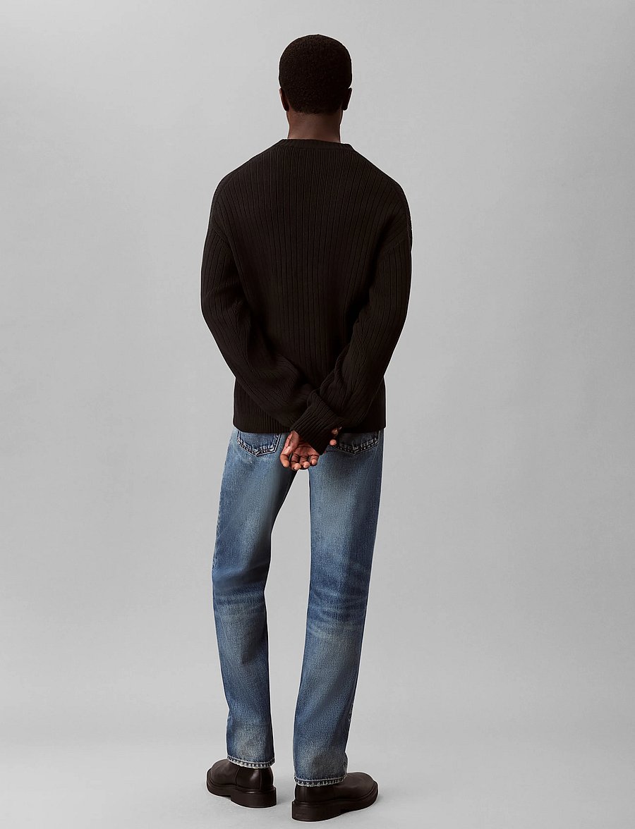 Calvin Klein Jeans - VERTICAL RIB CTTN CREWNK SWTR - rundhals - black - 2
