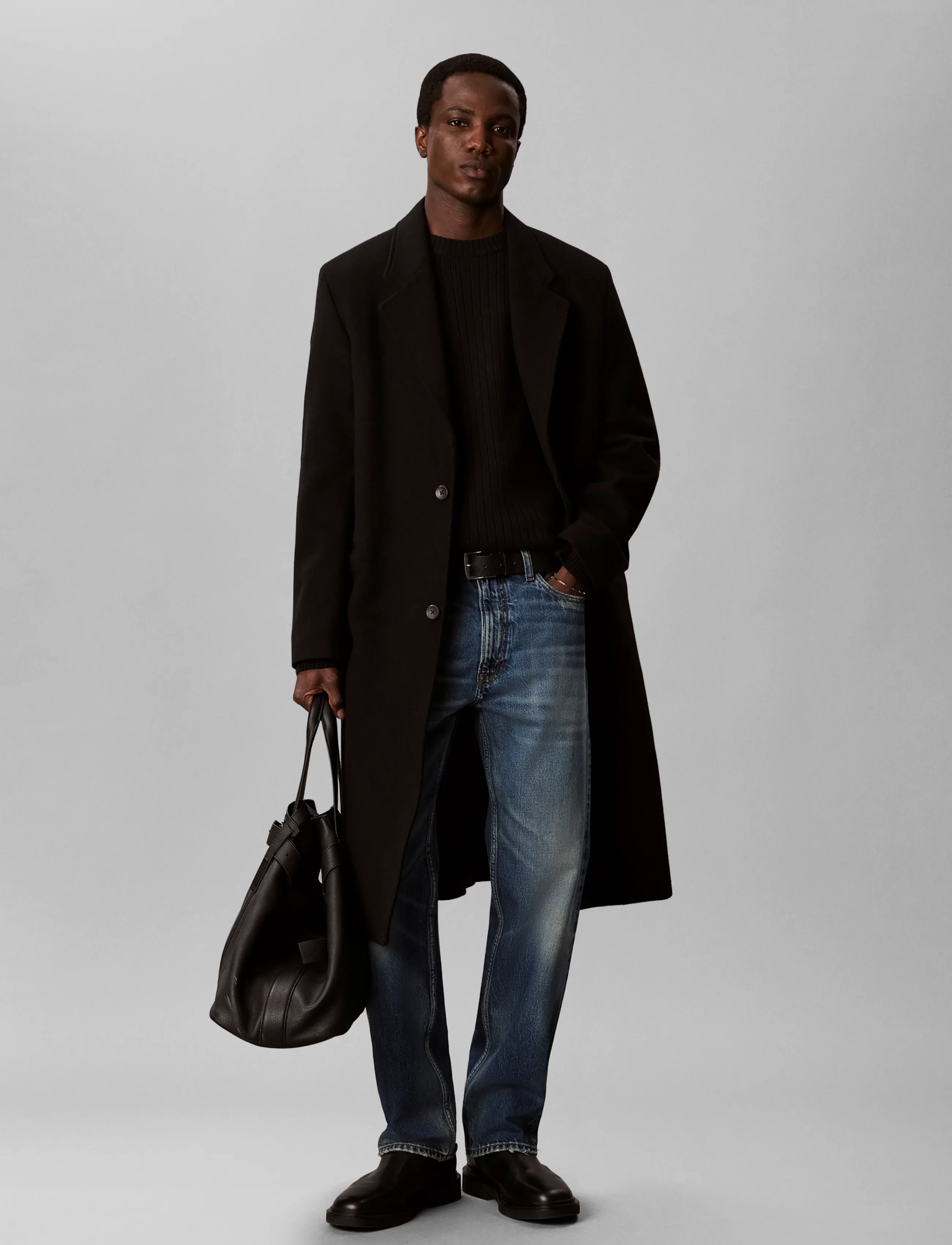 Calvin Klein Jeans - VERTICAL RIB CTTN CREWNK SWTR - rundhals - black - 3