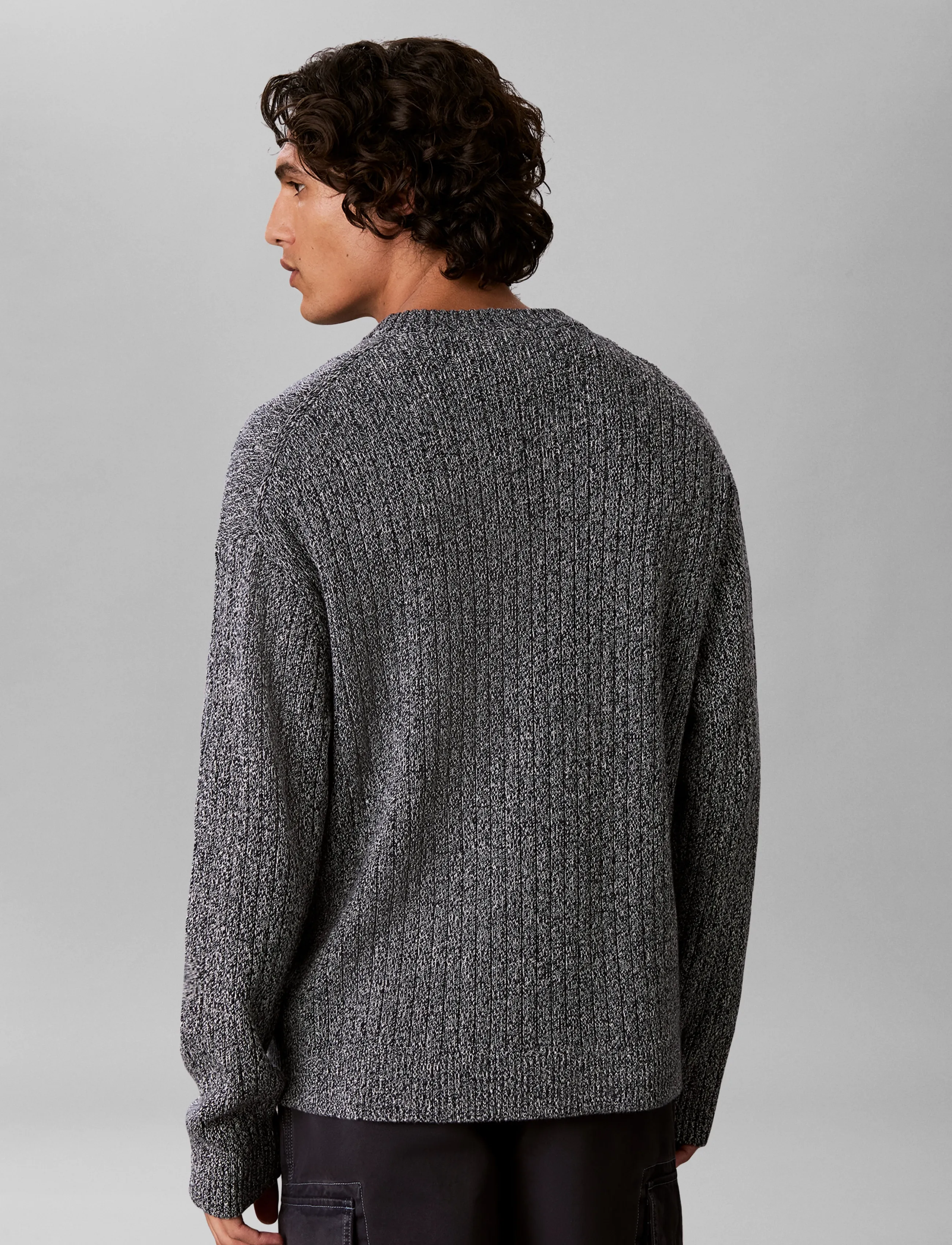 Calvin Klein Jeans - VERTICAL RIB CTTN CREWNK SWTR - rundhals - dark sapphire mouline - 2