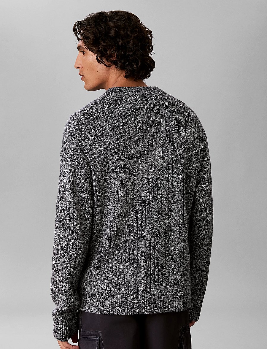 Calvin Klein Jeans - VERTICAL RIB CTTN CREWNK SWTR - rundhals - dark sapphire mouline - 2