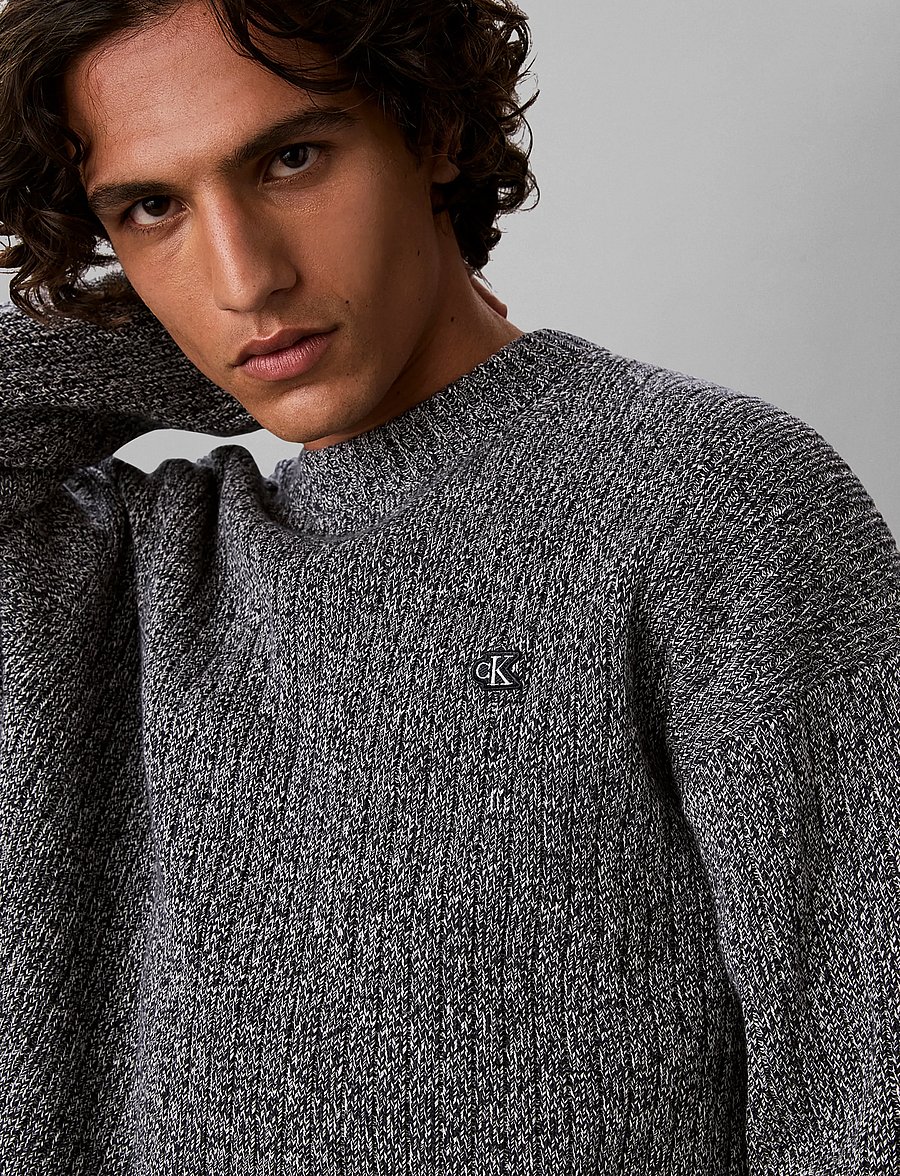 Calvin Klein Jeans - VERTICAL RIB CTTN CREWNK SWTR - rundhals - dark sapphire mouline - 4