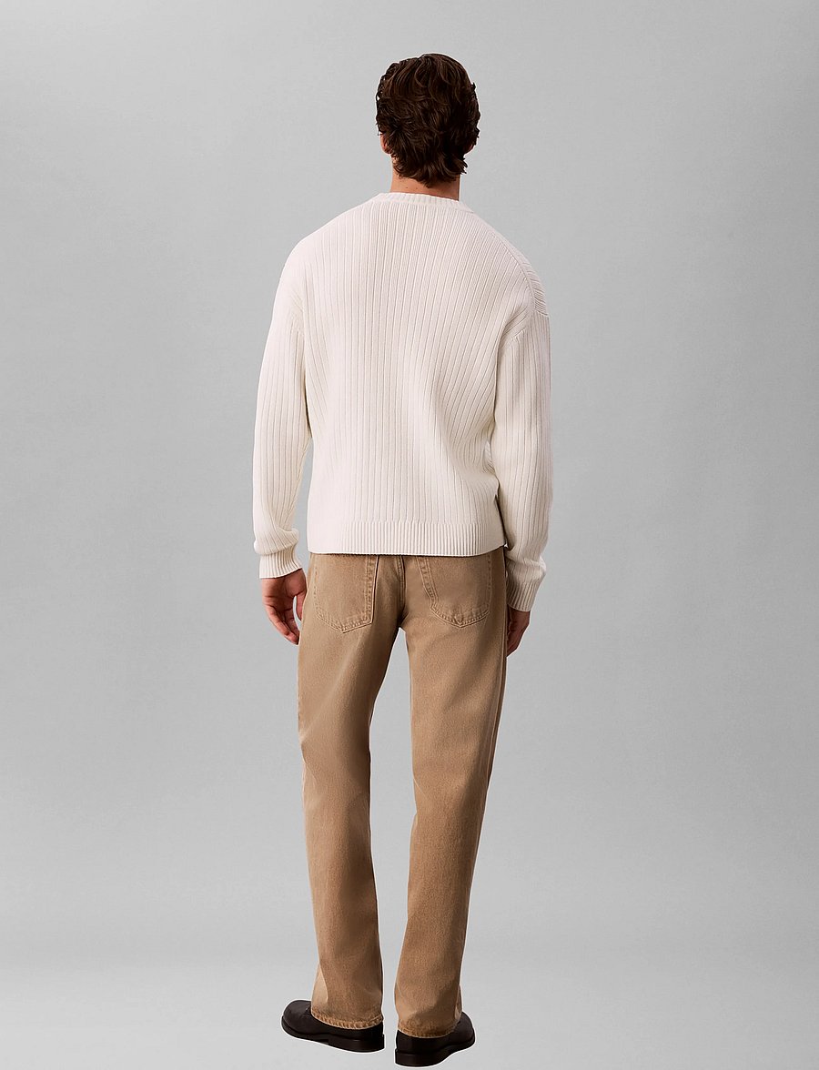 Calvin Klein Jeans - VERTICAL RIB CTTN CREWNK SWTR - rundhals - tofu - 2