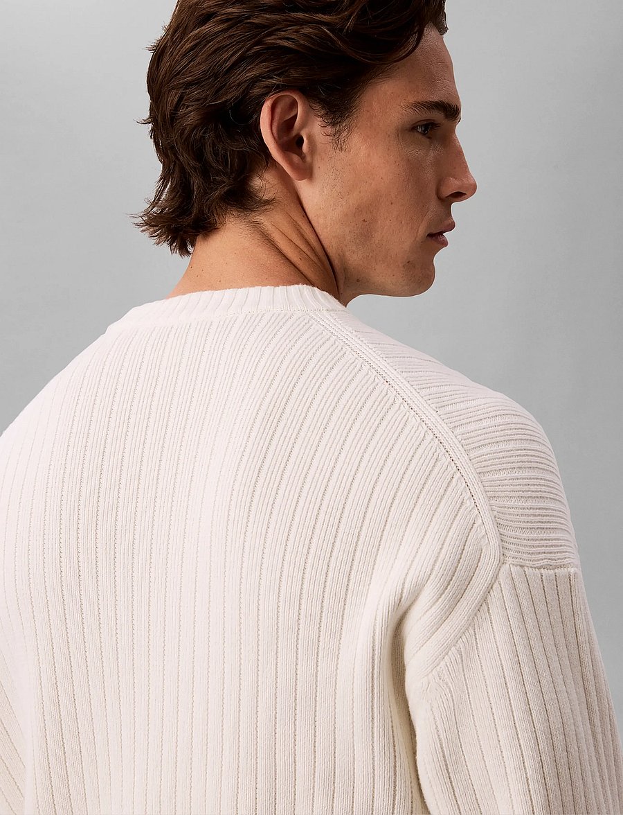 Calvin Klein Jeans - VERTICAL RIB CTTN CREWNK SWTR - rundhals - tofu - 5