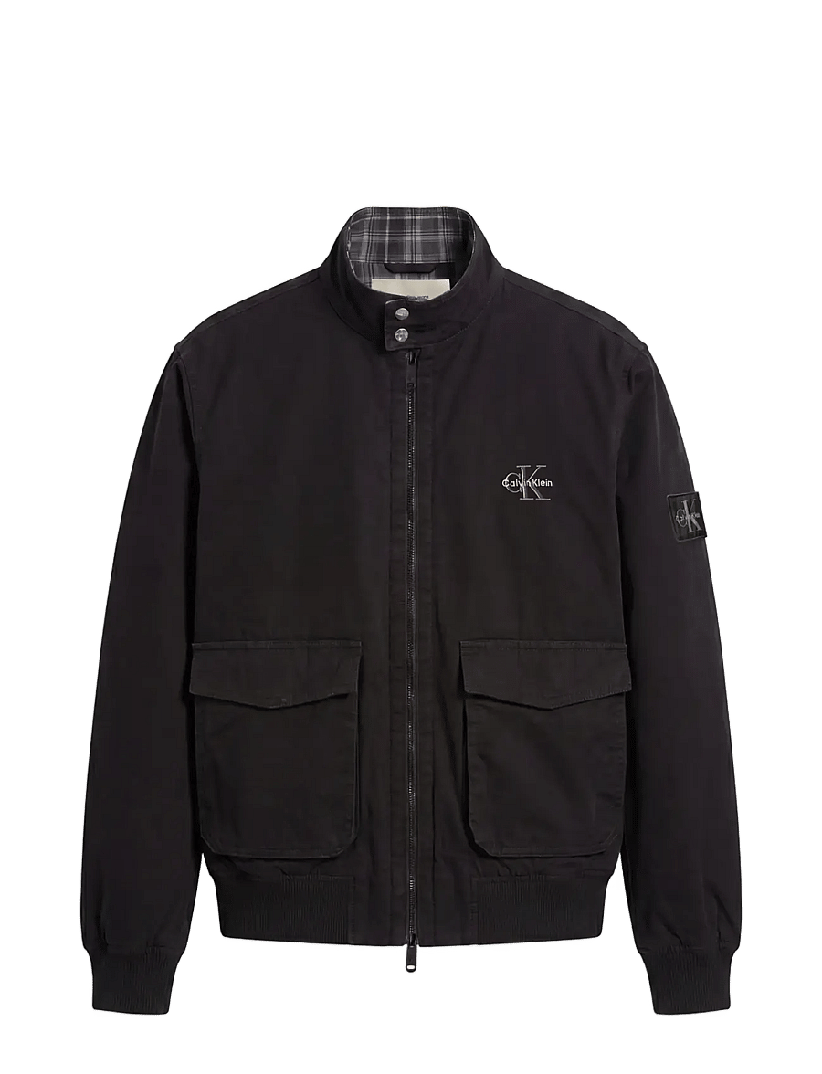 Calvin Klein Jeans - LS COTTON FLANNEL LINED HARRINGT - frühlingsjacken - black - 1