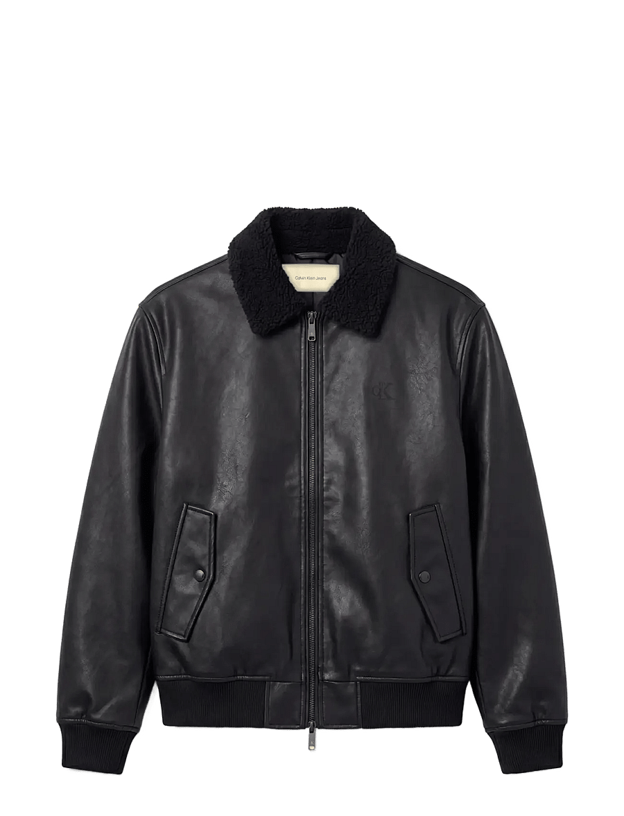 Calvin Klein Jeans - LS FAUX LEATHER SHERPA BOMBER - forårsjakker - black - 1