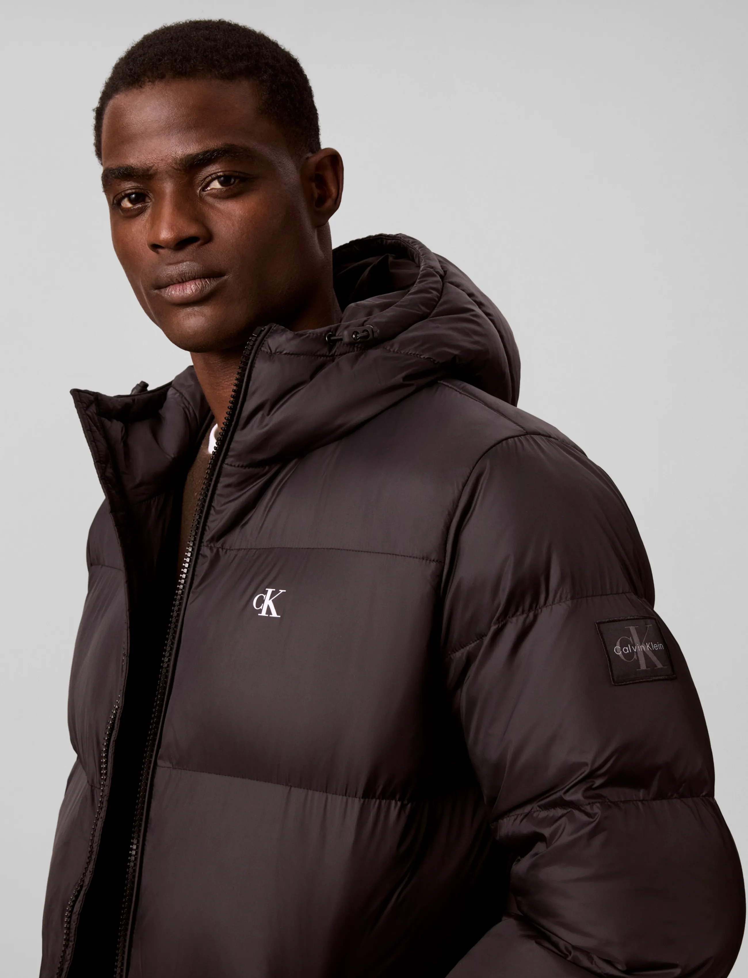 Calvin Klein Jeans - LS LONG LENGTH HOODED NYLON PUFF - black - 3